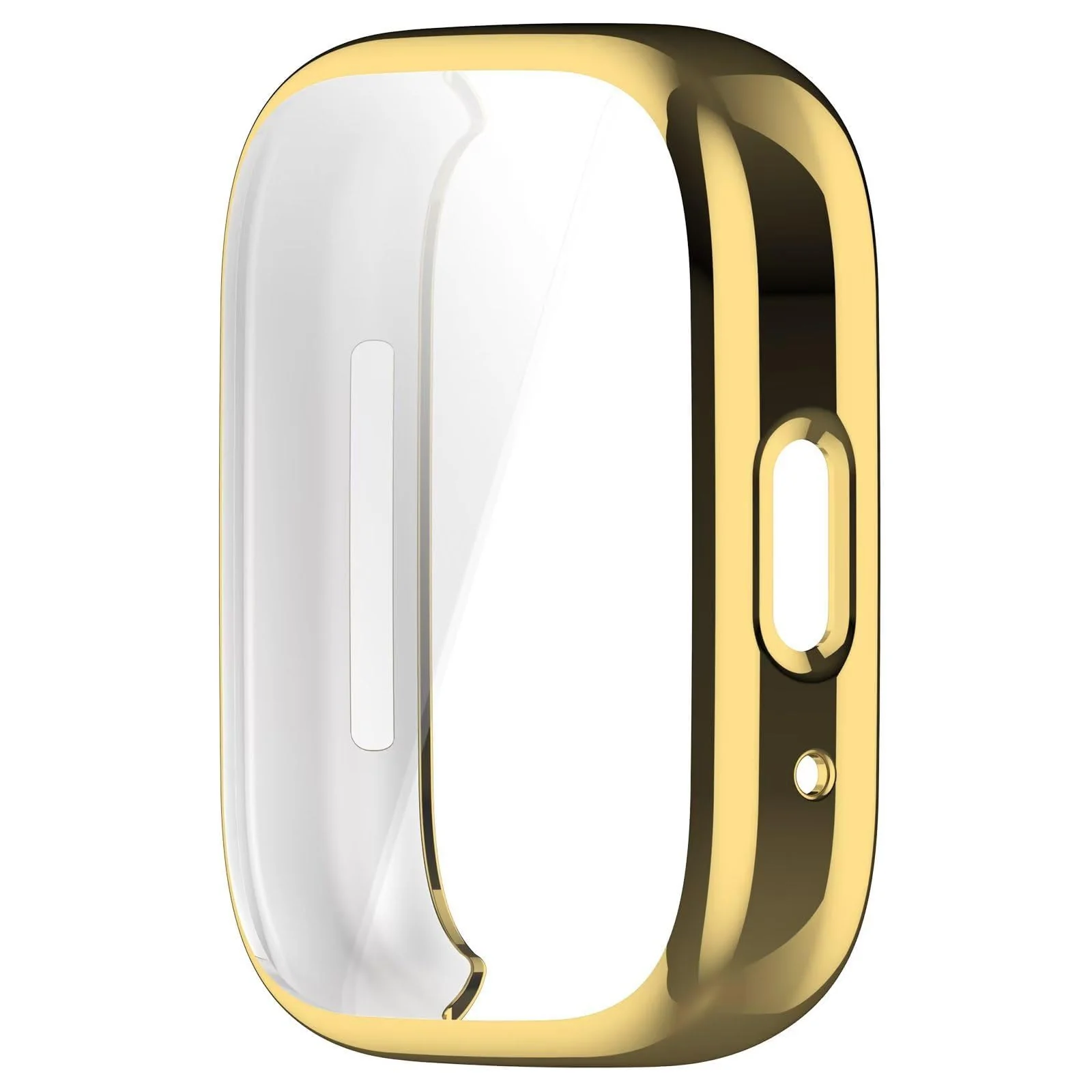 DL3 Mobilak Case for Xiaomi Redmi Watch 3 Lite/Active With Built-in Screen Protector, All-Around Soft TPU Shockproof Cover, Slim Guard Thin Bumper Shell Protector - Gold