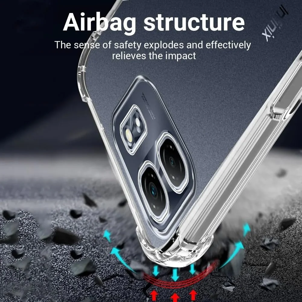 DL3 Mobilak Case Compatible with Infinix Smart 9 / Infinix Hot 50i, Cover Silicone Transparent TPU Gorilla Anti-shock Protector Camera Shockproof Corners - Clear