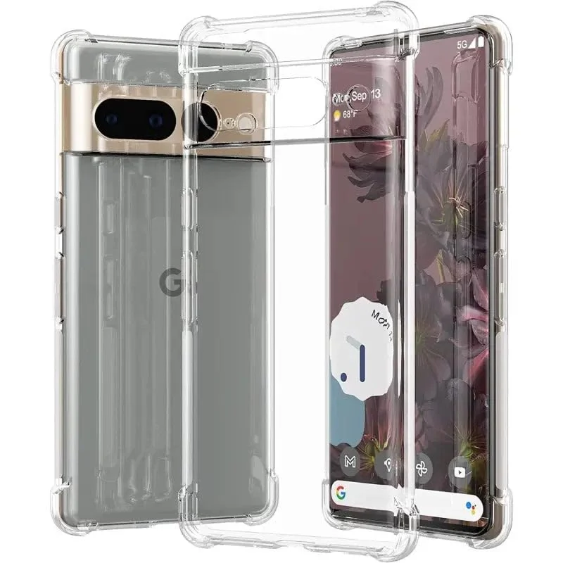 DL3 Mobilak Case Compatible with Google Pixel 7 Pro, Cover Silicone TPU Gorilla Anti-shock Protector Camera Shockproof Corners - Clear