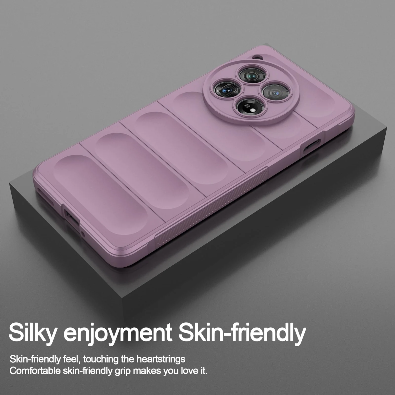DL3 Mobilak Flexible Silicone and TPU Protective Case with Camera Protection for Oneplus 12R 5G / Oneplus Ace 3 - Purple