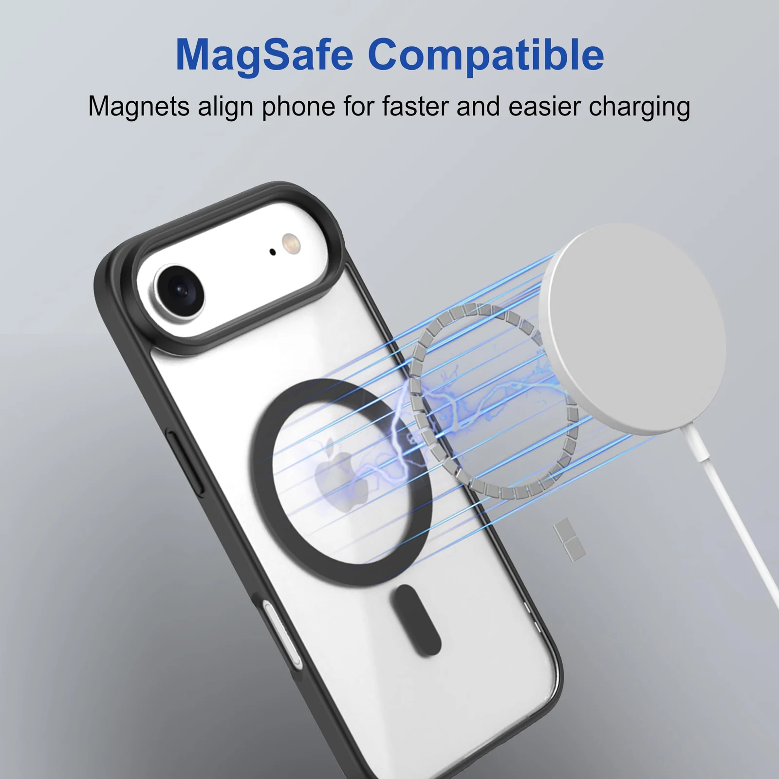 DL3 Mobilak Translucent Matte Case for iPhone 17 Pro Max 6.9-Inch Compatible with, Compatible with MagSafe accessories, Shock-absorbing protection, Scratch-resistant surface - Black
