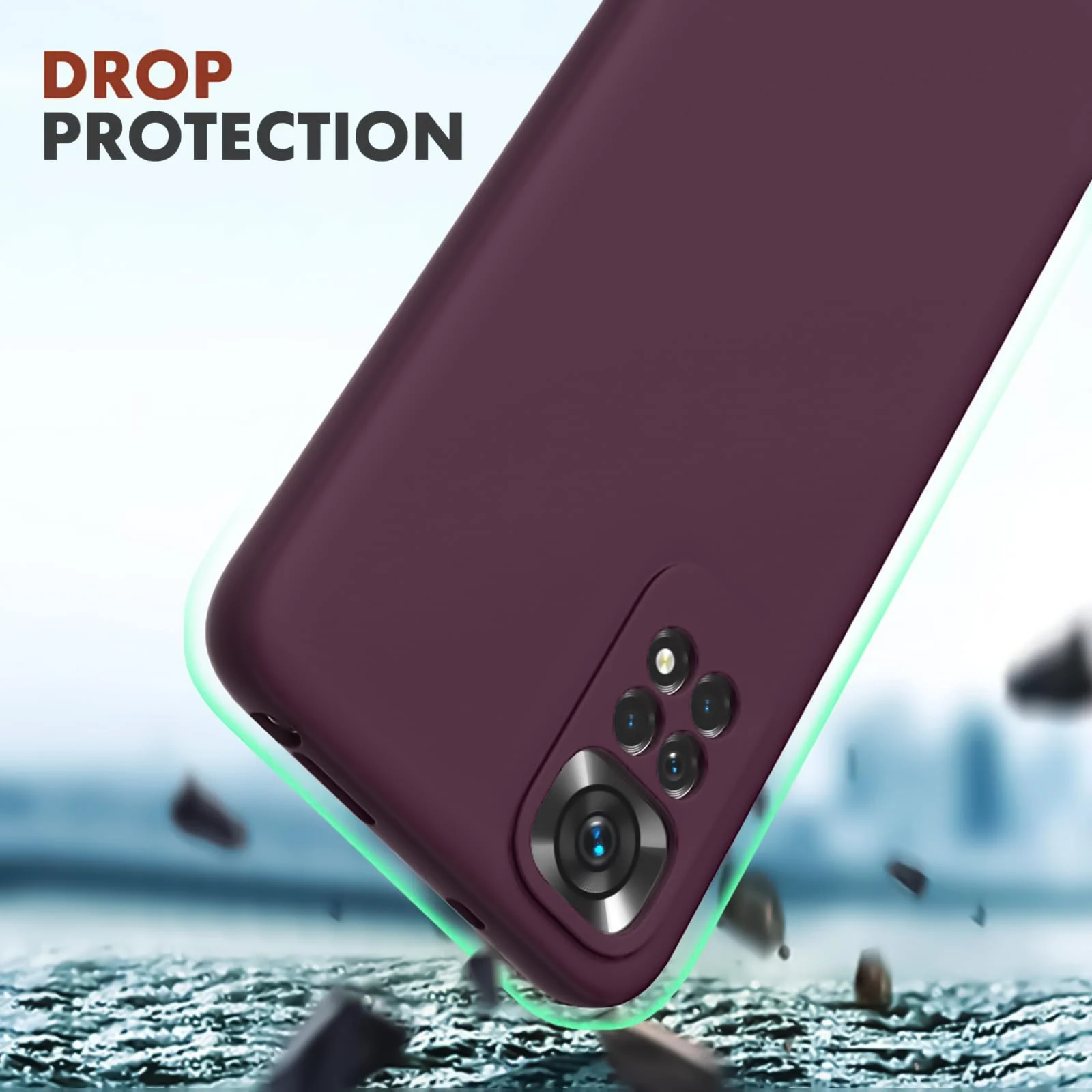 DL3 Mobilak Liquid Silicone Protective Case with Soft Microfiber Lining with Full Camera Protection for Xiaomi Redmi Note 12 Pro 4G / Redmi Note 11 Pro 4G&5G - Wine Red