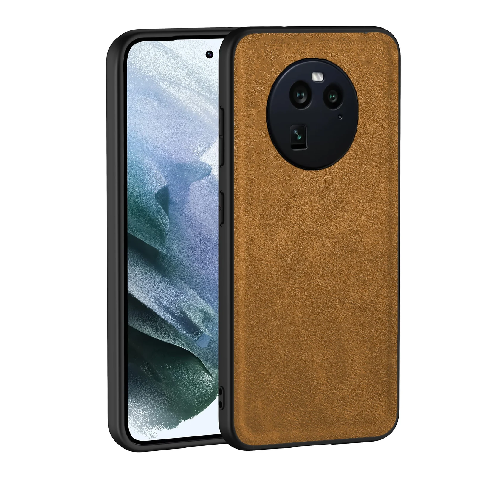 Dl3 Mobilak Case for Oppo Find X6 Pro Leather Case,Anti-Drop, Anti-Shock, Non-Slip Texture,Simple Cell Phong Cover (Brown)
