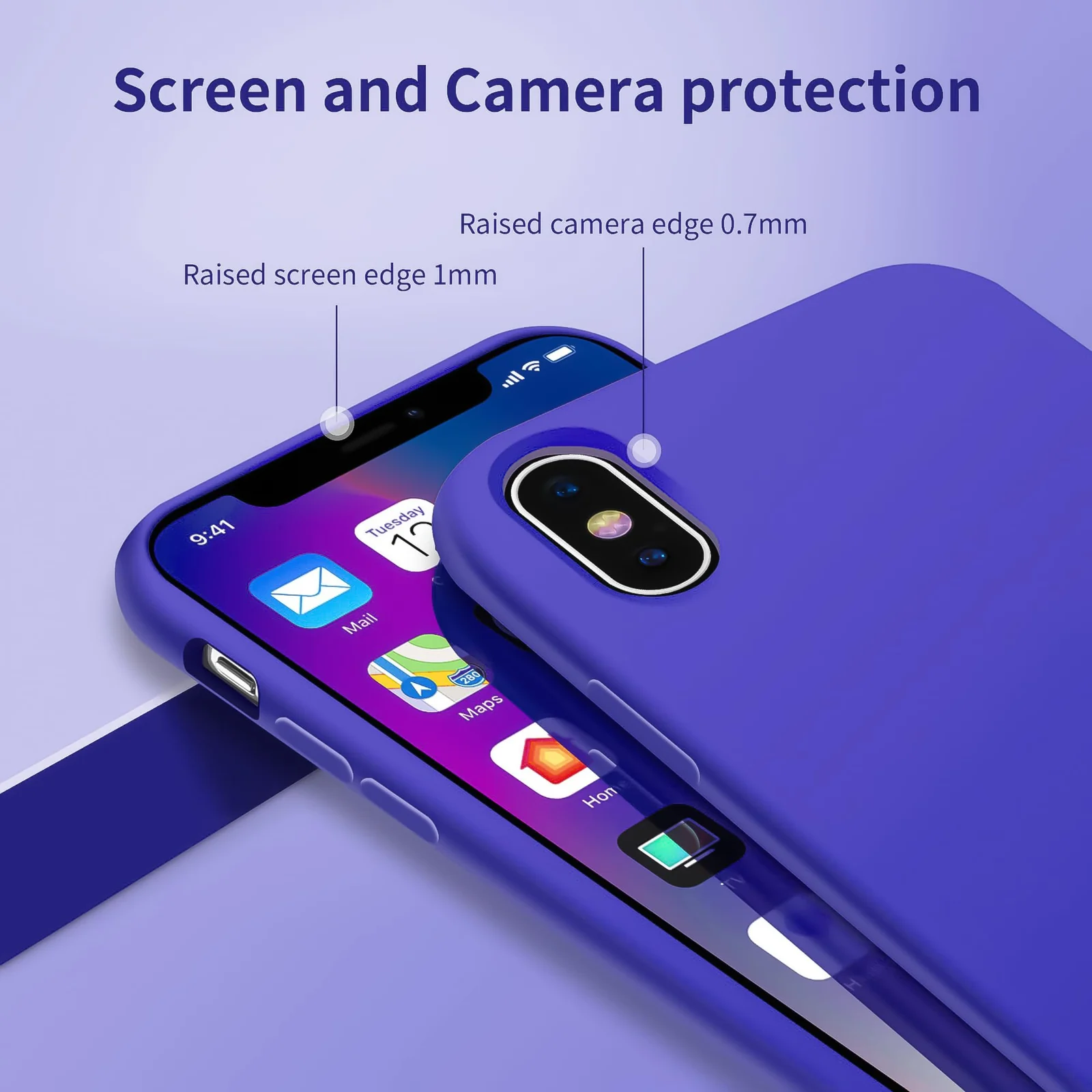 DL3 Mobilak Liquid Silicone Protective Case for iPhone XS Max with Camera Protection and Microfiber Lining - Pepsi