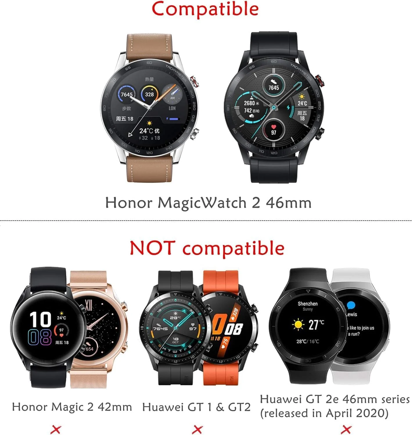 DL3 Mobilak Case Compatible with Honor Magic 2 46MM Case All-Around Screen Protector Watch Soft TPU Shockproof Cover Slim Guard Thin Bumper Shell Protector - Gold