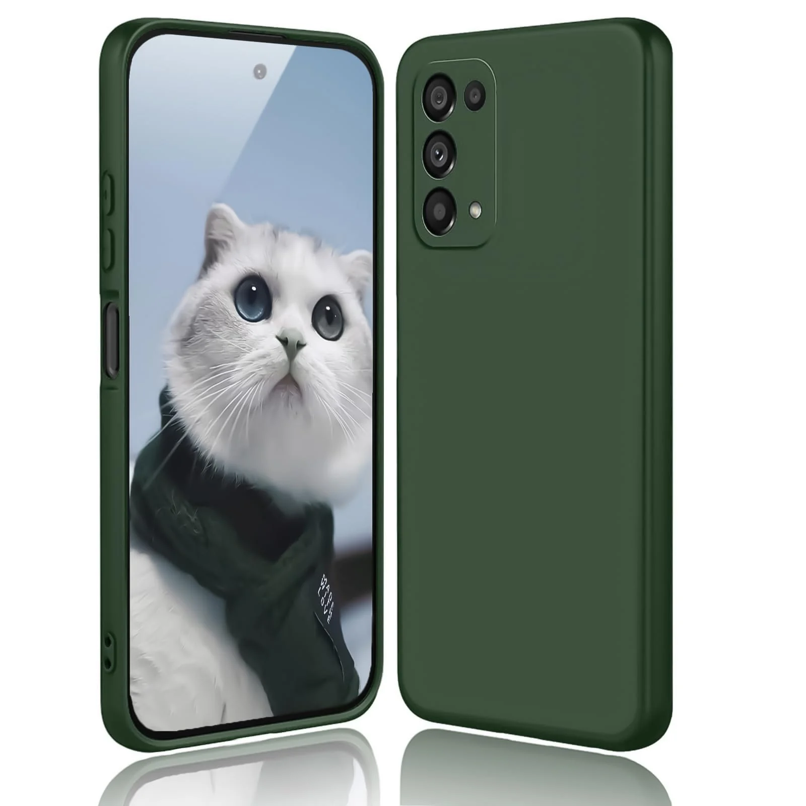 DL3 Mobilak Liquid Silicone Protective Case with Soft Microfiber Lining with Full Camera Protection for realme 7 Pro - Green