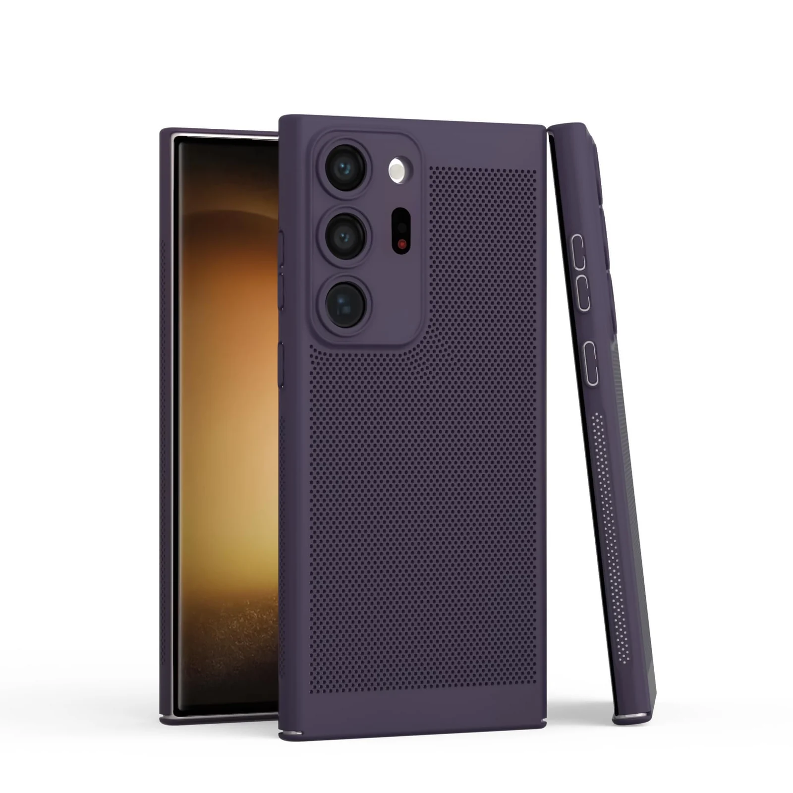DL3 Mobilak Heat-Dissipation Hard PC Case with Built-In Camera Lens Protector for Samsung Galaxy Note 20 Ultra - Purple