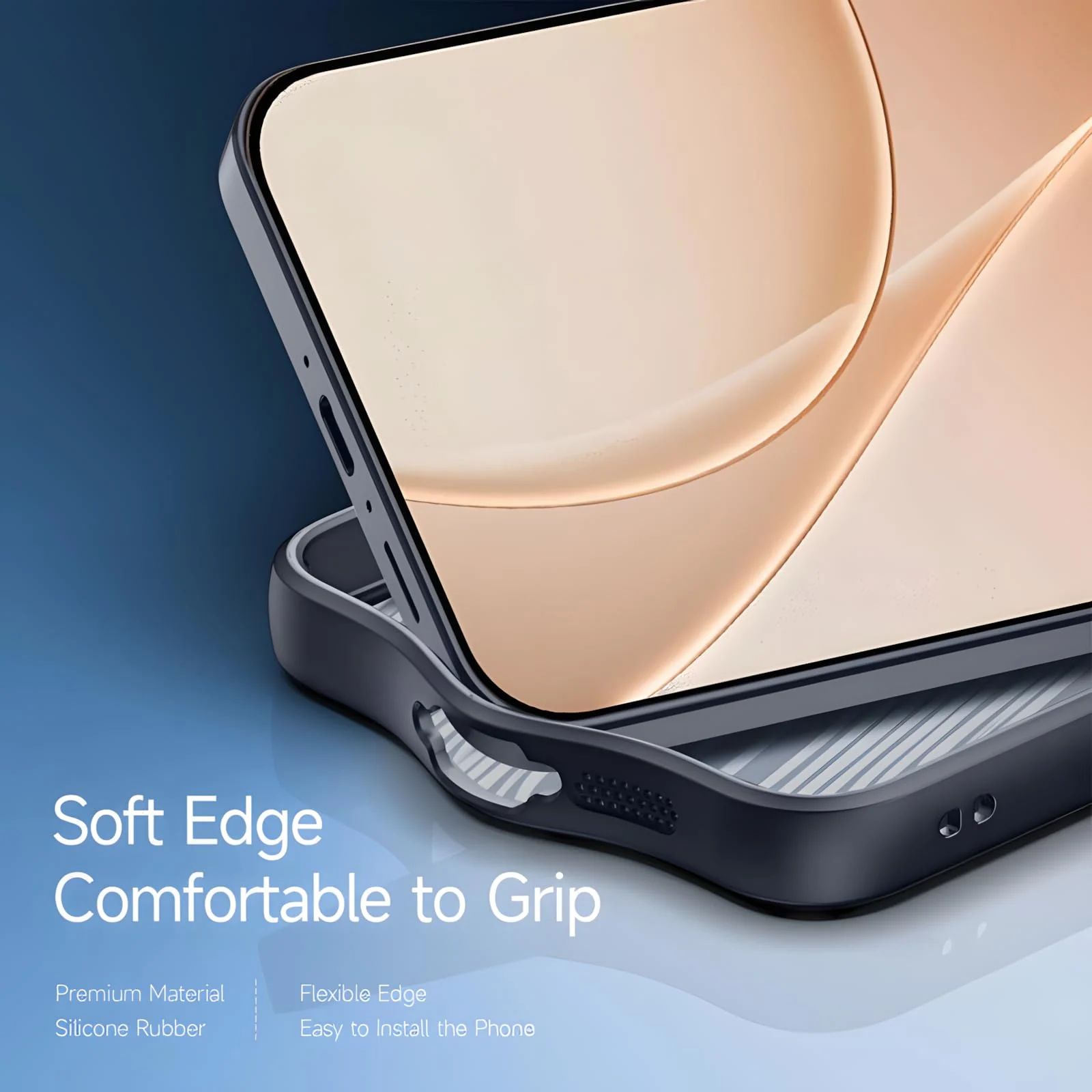 DL3 Mobilak Clear PC and TPU Protective Case for OPPO Reno15 Pro 5G with Camera Protection and Military-Grade Protection - Black