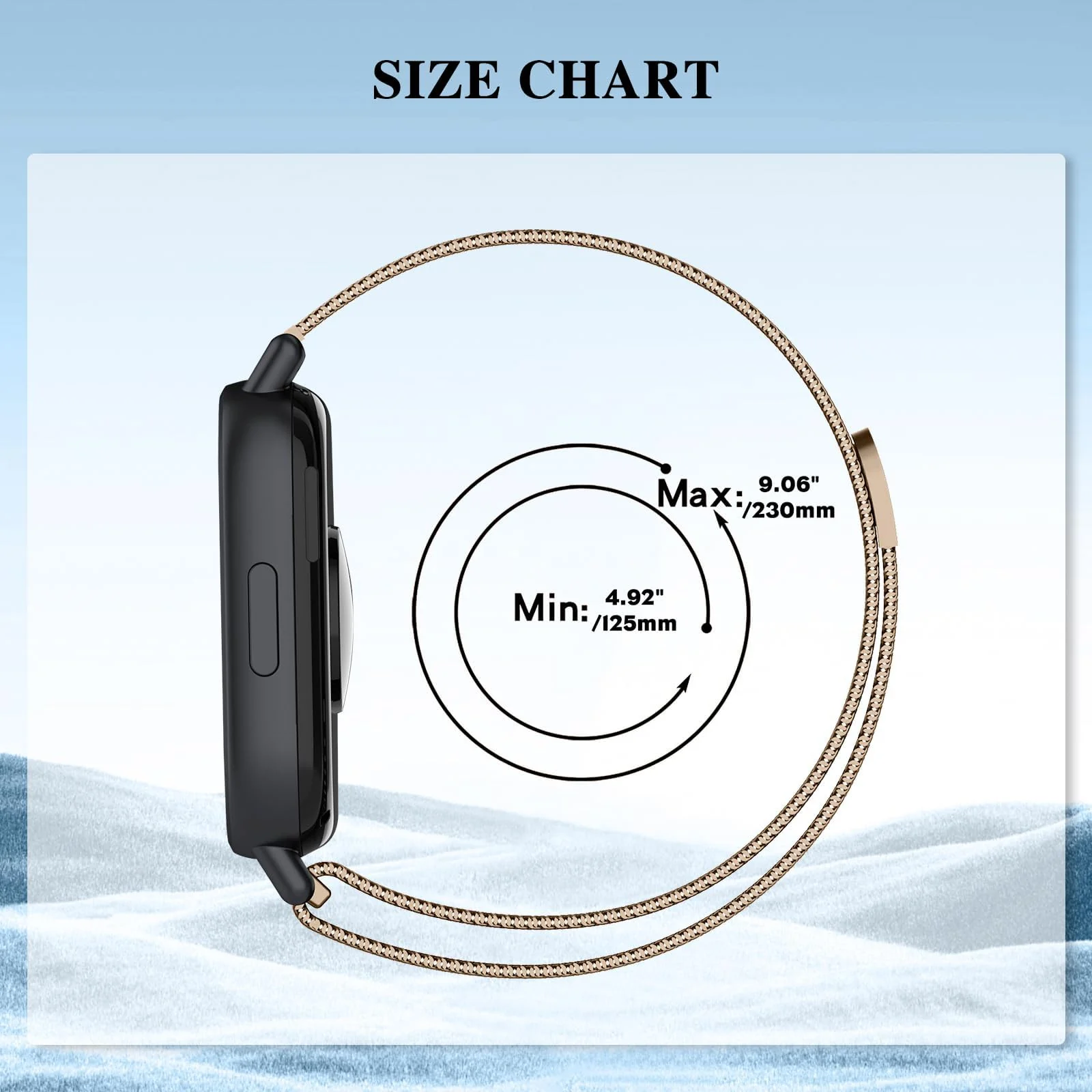 DL3 MOBILAK Milanese Magnetic Stainless-Steel Watch Strap for Xiaomi Redmi Watch 5 Lite and 5 Active - Starlight