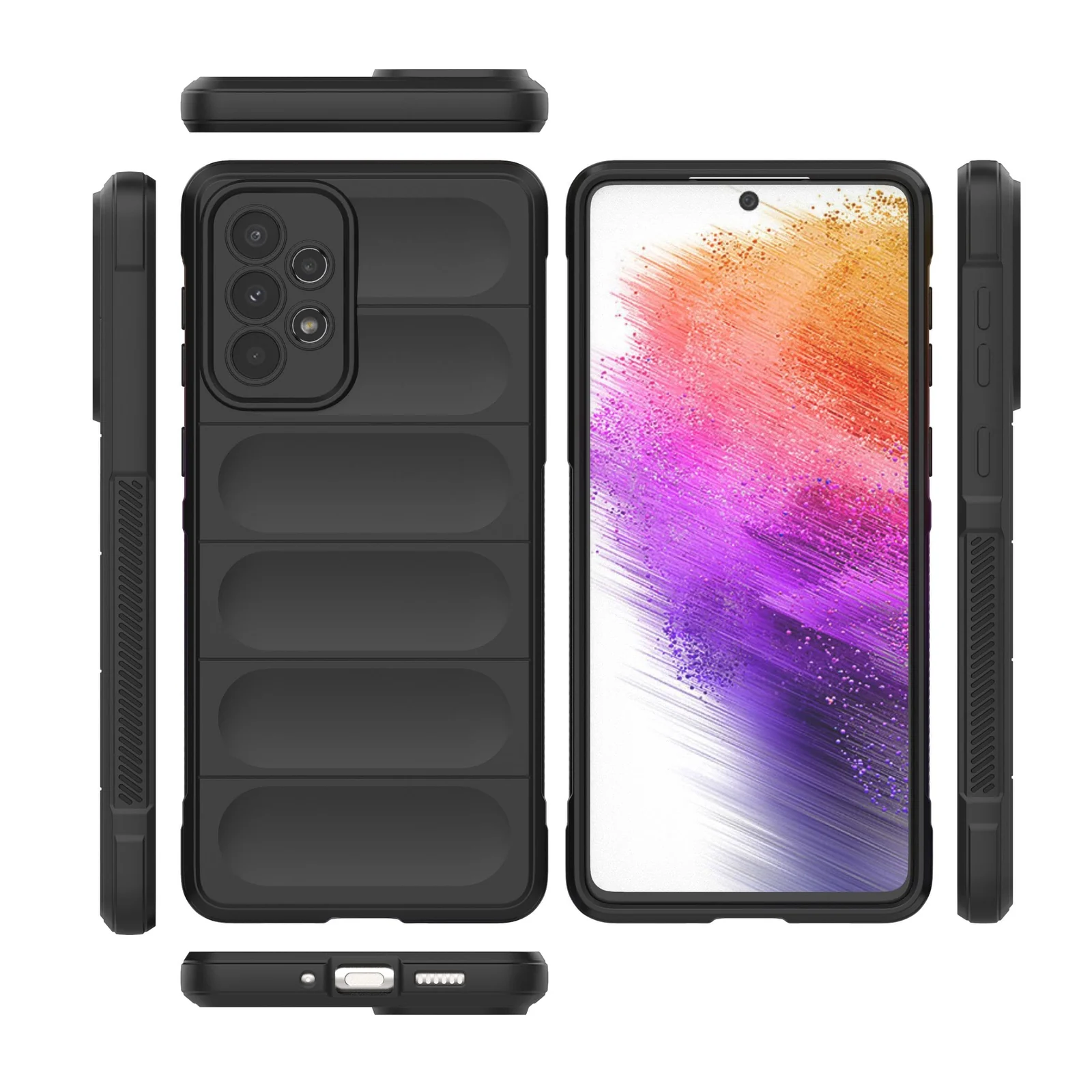 DL3 Mobilak Flexible Silicone and TPU Protective Case with Camera Protection for Samsung Galaxy A23 - Black