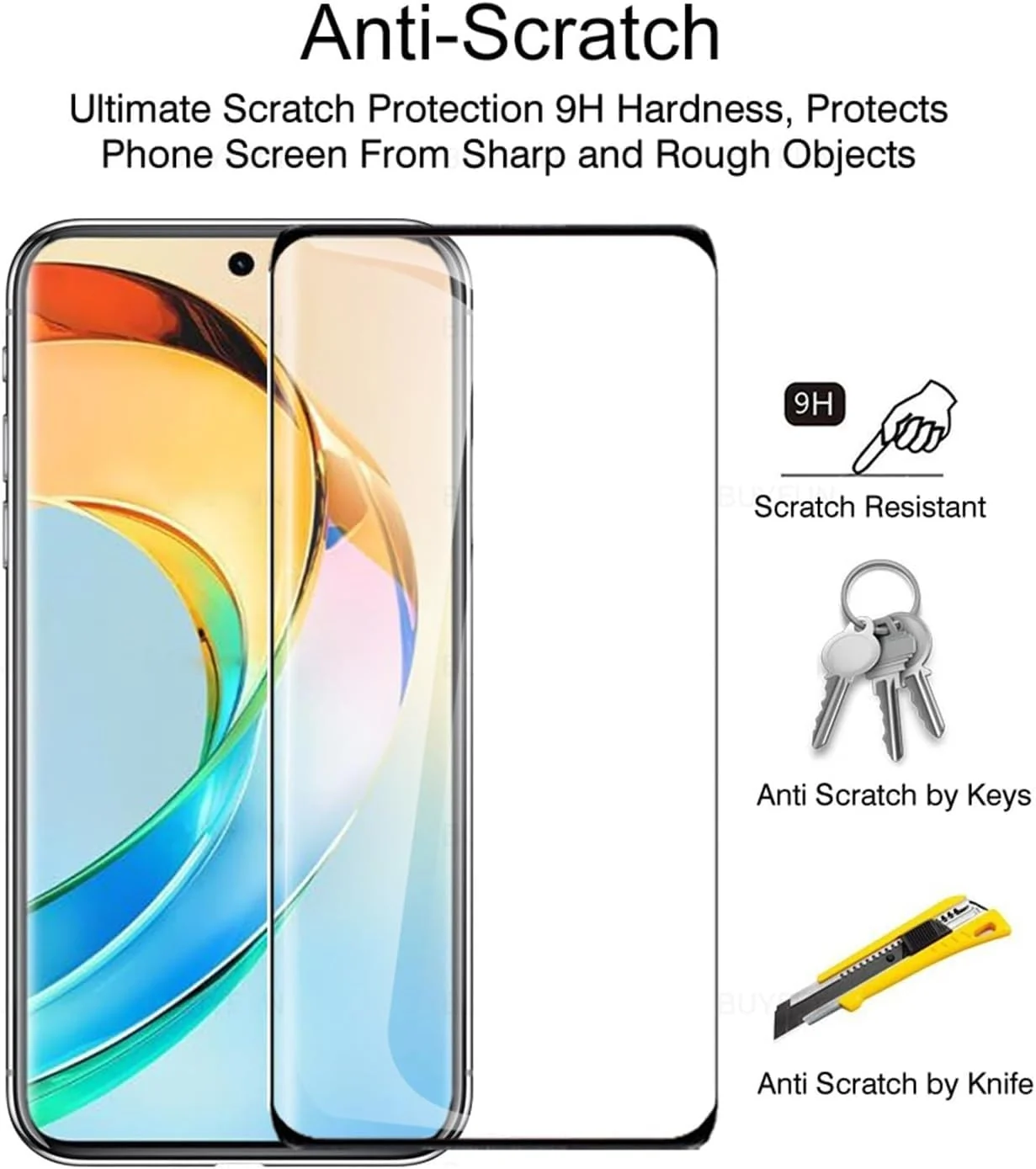 DL3 Mobilak Screen Protector for Honor X9b, Tempered Glass Screen Saver Premium HD Protective, Scratch Resistant, NO-Bubble, 9H Hardness, Full Coverage Film - Clear