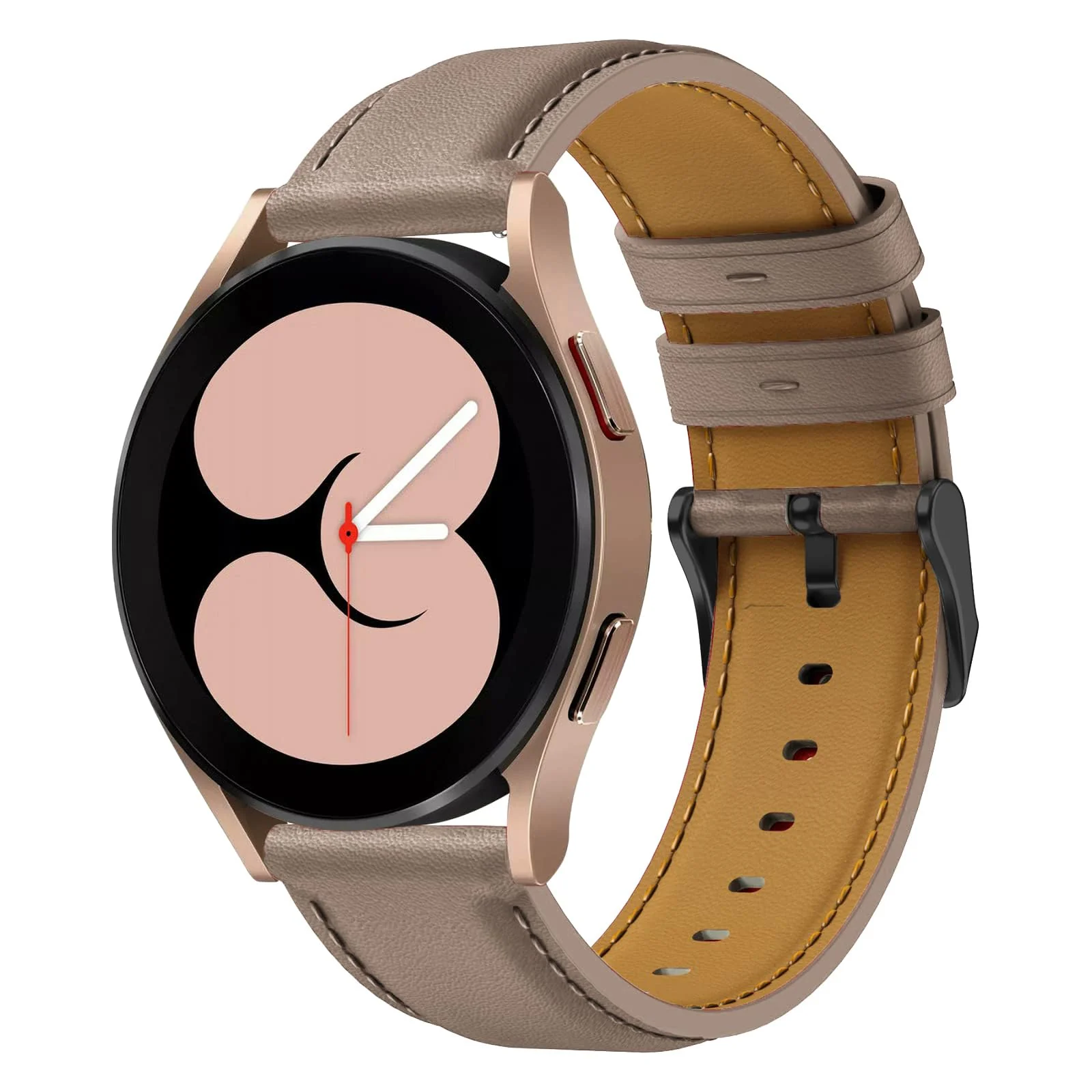 DL3 Mobilak Leather Band 20MM Strap For Samsung Gear Sport/Watch 4/Watch 5/5 Pro /S2 classic/active 2 40mm 44mm/Amazfit GTS 3/ GTS 4/4 Mini/Bip 3/Pro/GTS 2 mini/GTS 2e/Bip U/UPro - Beige