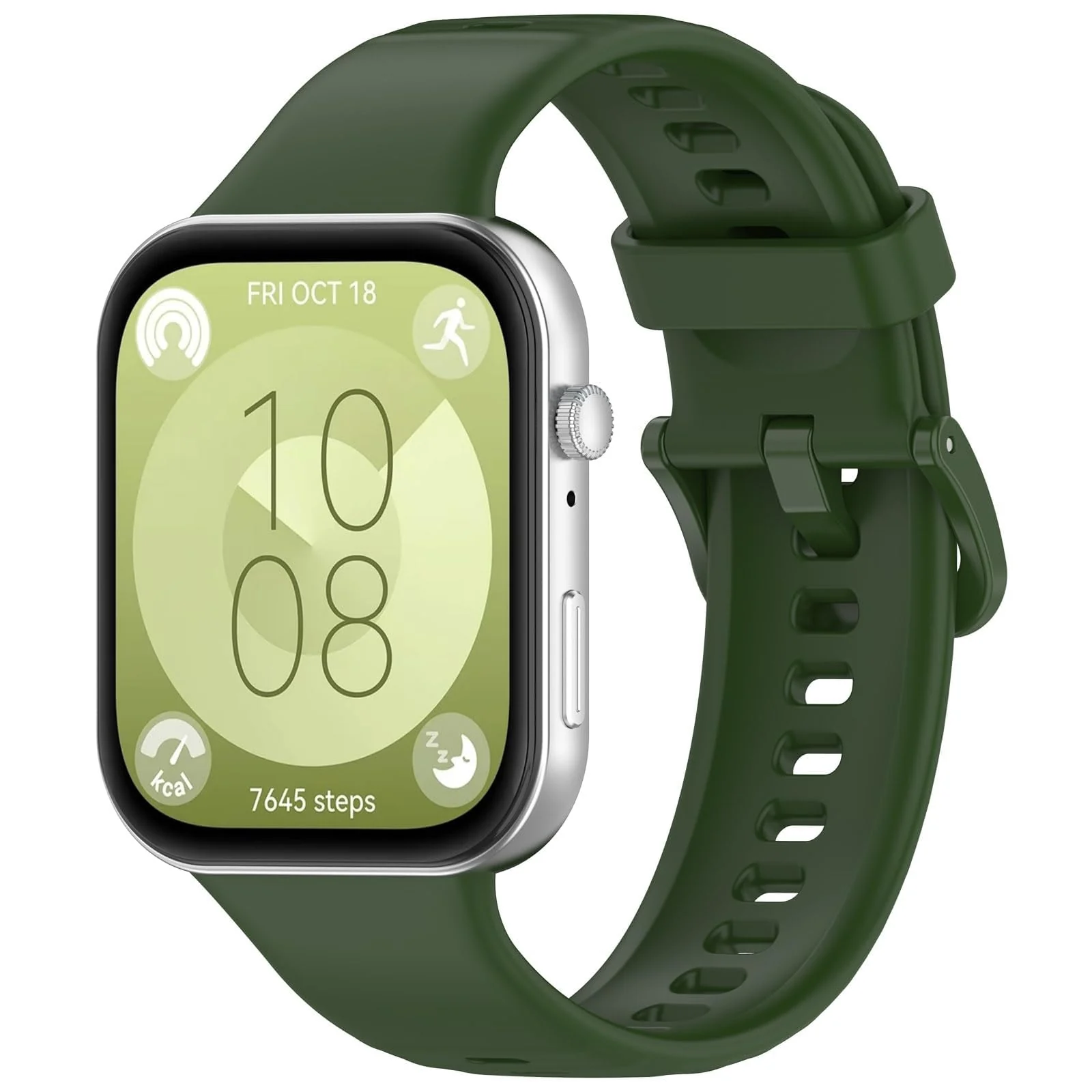 DL3 Mobilak Silicone Bracelet for Huawei Watch Fit 3/Watch Fit 4 Pro/Fit 4 Strap, Soft Silicone Sport Replacement Strap for Women/Men, Adjustable Waterproof Sports Band - Green