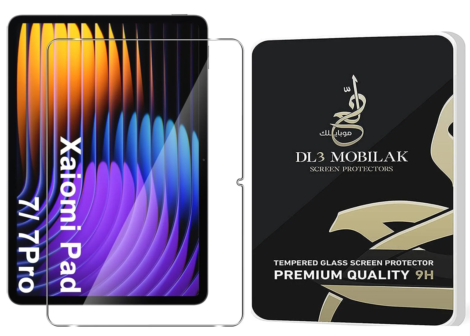DL3 Mobilak Screen Protector For Xiaomi Pad 7/7 Pro Tempered Glass Film [HD Crystal ] [Easy Installation] [Scratch Resistant] [9H Hardness] - Clear