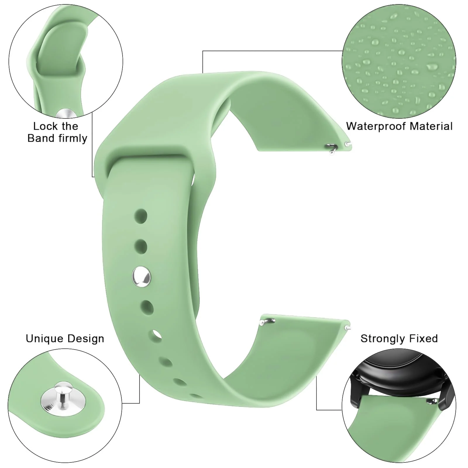 DL3 Mobilak Straps Compatible with Xiaomi Redmi Watch 5 Active/Redmi Watch 5 Lite Bracelets for Men Women, 22mm Soft Silicone Strap, Waterproof Adjustable Band Sports Replacement - Mint Green