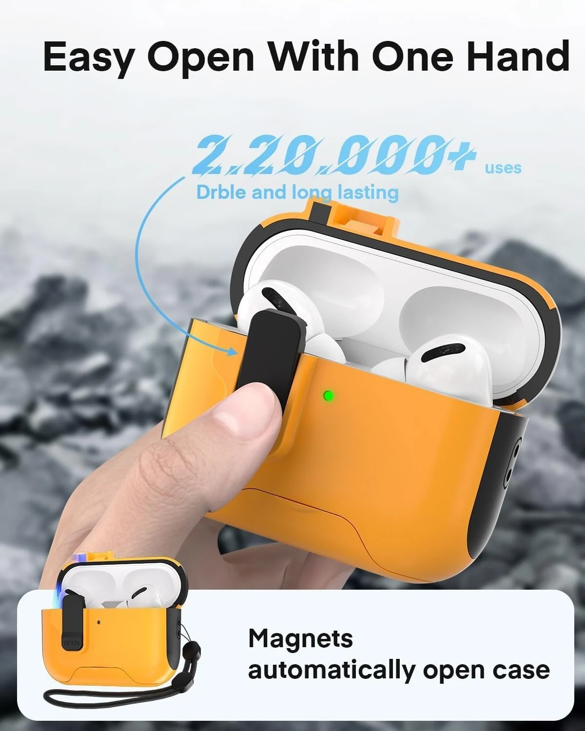 DL3 Mobilak for AirPods 3rd Generation Case Cover with Lock, Military Armor Cool AirPods 3 Case with Keychain for Men Women Hard Shell Shockproof Air Pod 3 for AirPod 3rd Gen 2021 - Orange Black