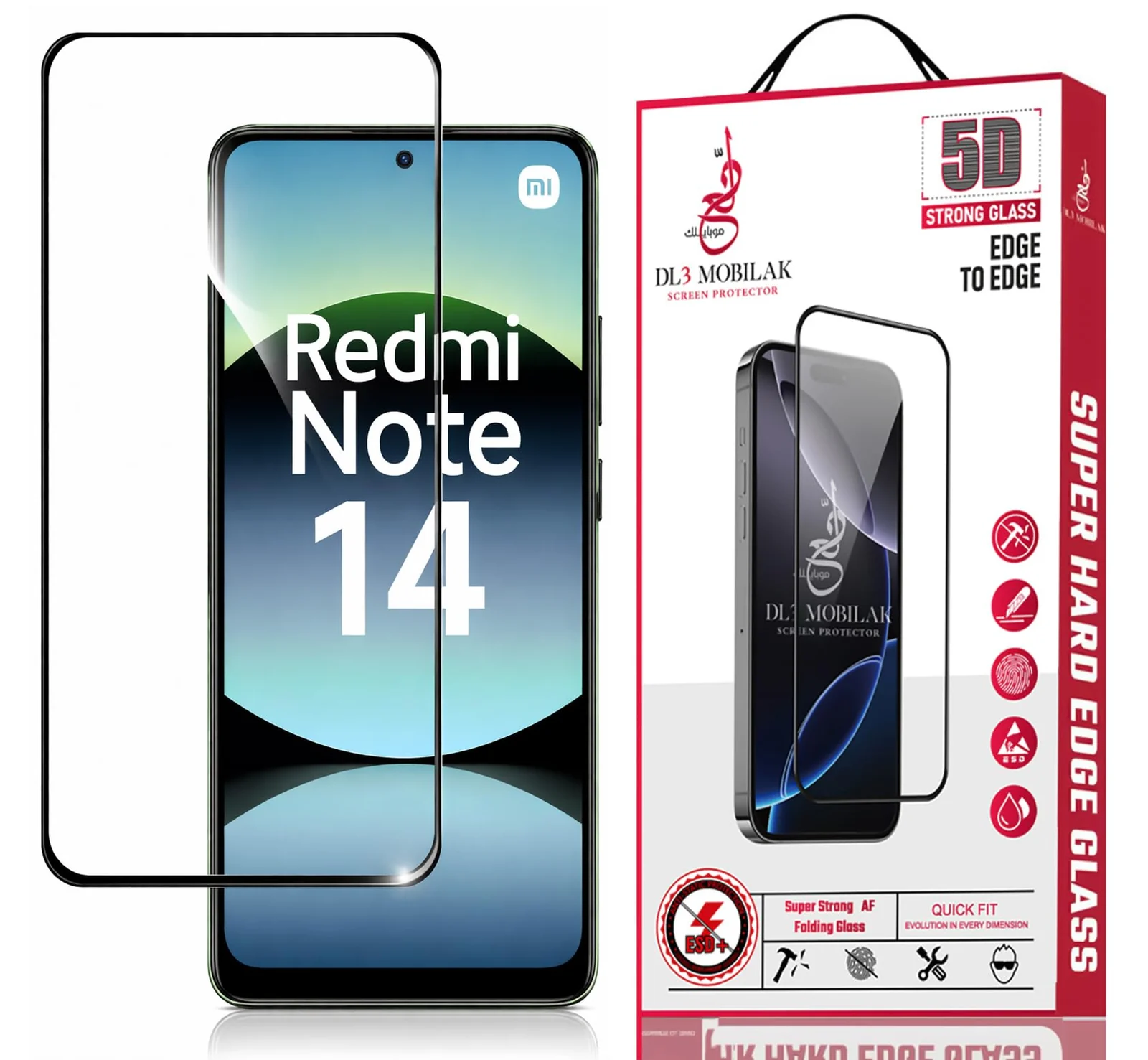 DL3 Mobilak for Xiaomi Redmi Note 14 4G Tempered Glass Screen Protector, 9H Hardness Anti-Scratch Tempered Glass flim, Case Friendly, Anti-Scratch - Clear