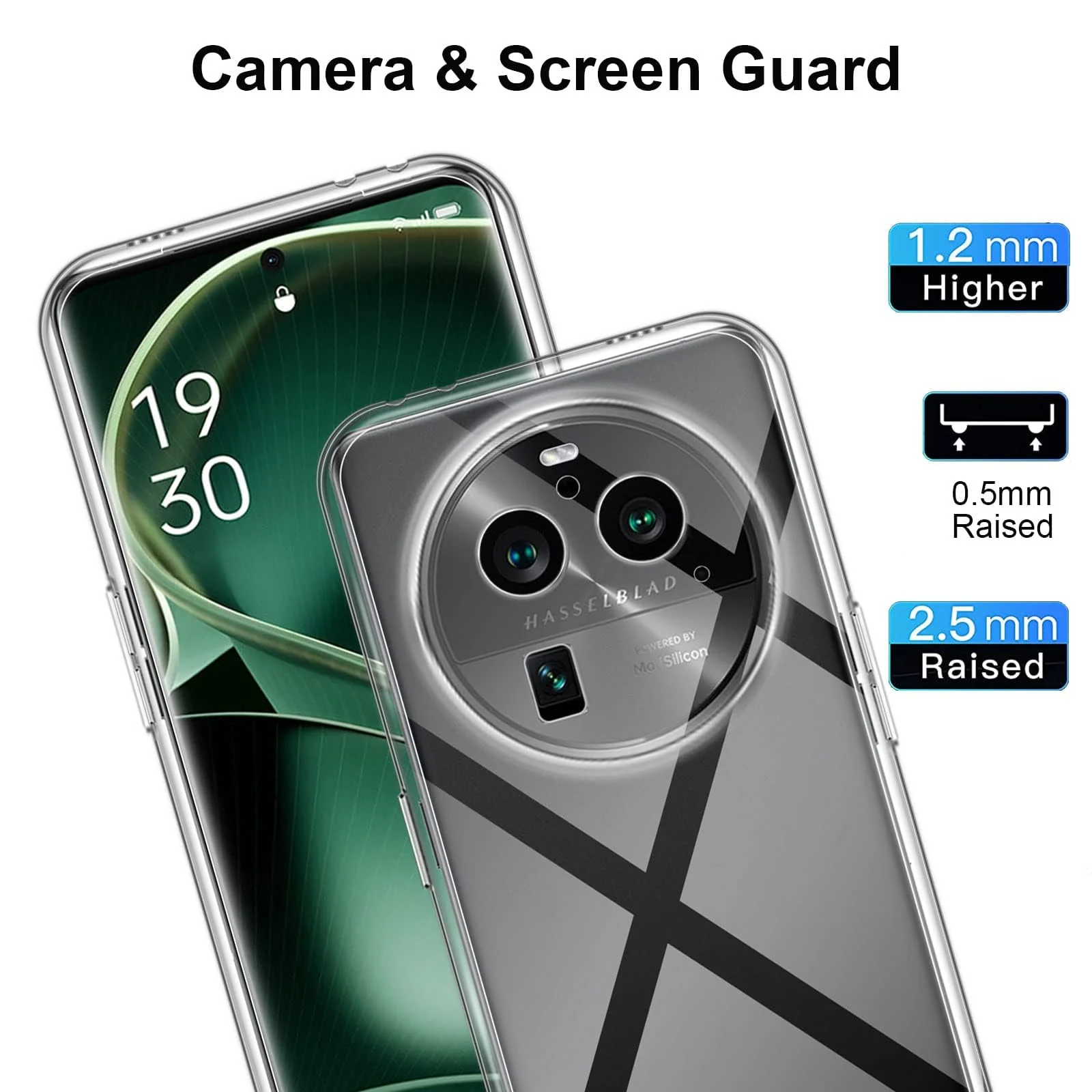 DL3 Mobilak Case Compatible with OPPO Find X6 Pro 5G Case Crystal Soft TPU Gel Case Flexible Silicone Anti-Scratch Camera Protection TPU Cover - Clear