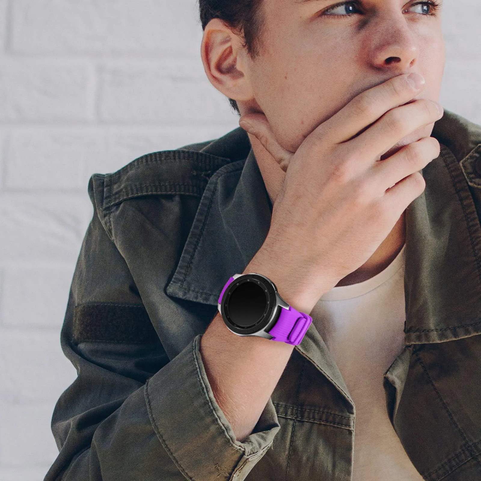 DL3 Mobilak Silicone Sport Band 22MM Xiaomi Redmi Watch 5 Active/5 Lite/Samsung Galaxy Watch 46mm/Watch 3 45mm/Gear S3/Huawei watch (GT6 GT5 GT4 GT3 GT2 GT 46MM)/GT2E/GT5 Pro/GT 6 Pro/Amazfit GTR 3/4 - Purple