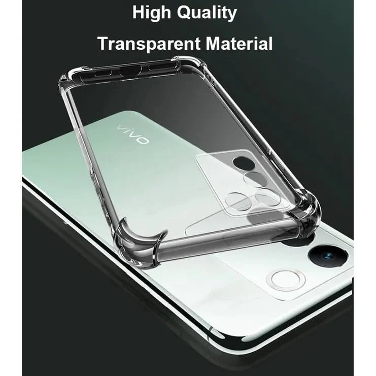 DL3 Mobilak Case Compatible with Vivo V29e, Cover Silicone Transparent TPU Gorilla Anti-shock Protector Camera Shockproof Corners - Clear