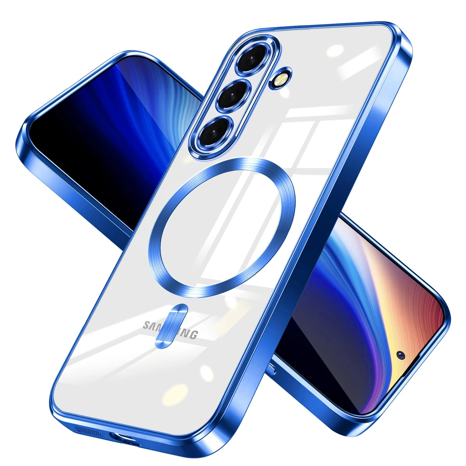 DL3 Mobilak Clear MagSafe-Compatible Magnetic Case for Samsung Galaxy A37 5G with Camera Protection and Magnetic Car-Mount Support