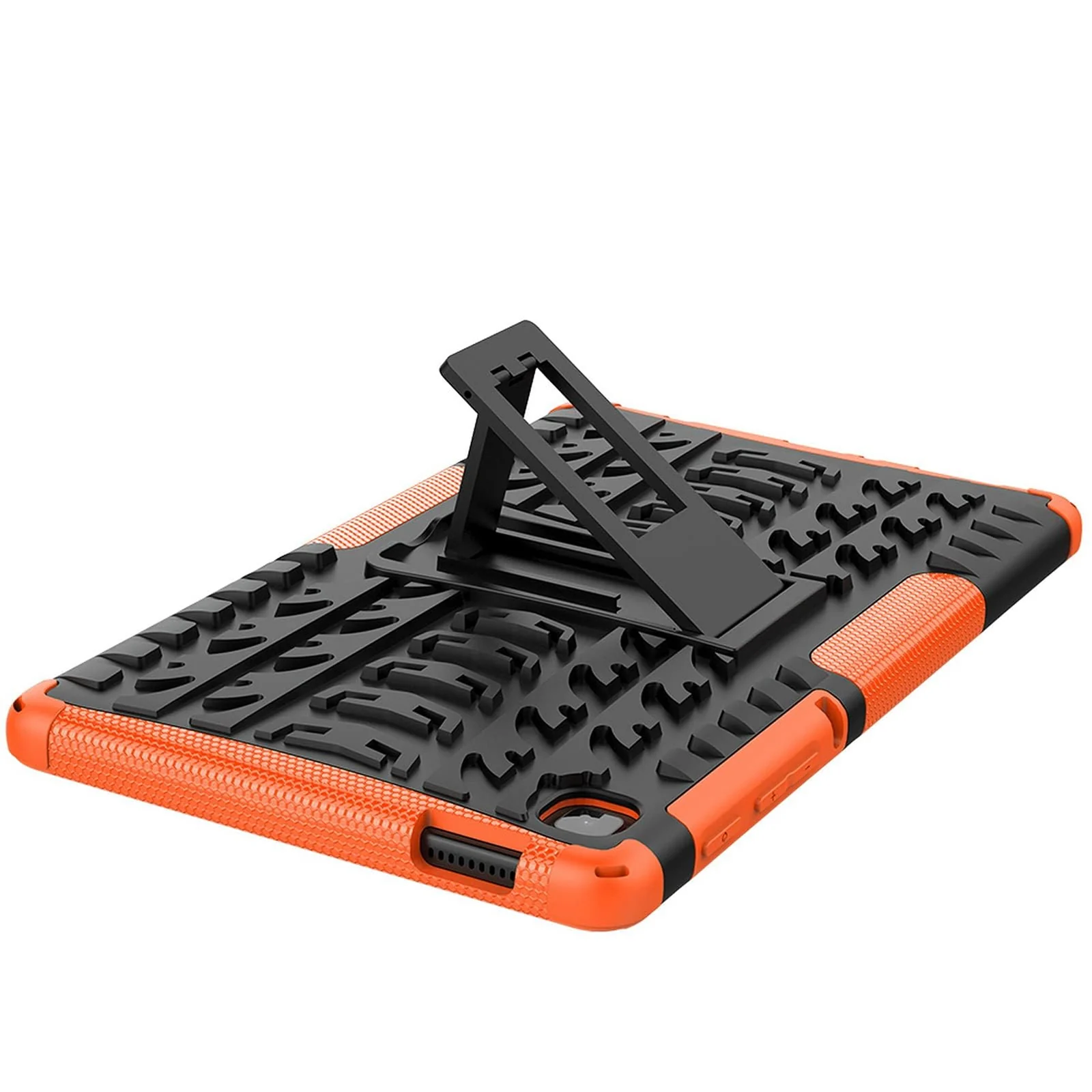 DL3 Mobilak Case For Samsung Galaxy Tab A7 Lite 8.7 Inch 2021 Model (SM-T220/T225/T227), Hybrid Rugged Armor Heavy Duty 2 in 1 TPU + PC Combo Dual Layer Shockproof Case with Kickstand - Orange