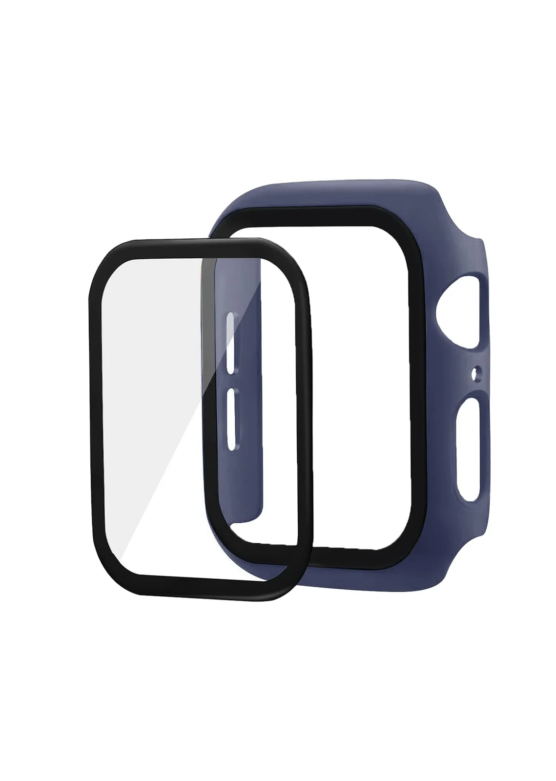 DL3 Mobilak Band with Case Compatible with Apple Watch 44mm, Silicone Sport Wristband Replacement, Strap With Cover Built-in Glass Screen Protector for iWatch Series 6 5 4 SE SE 2 - Blue