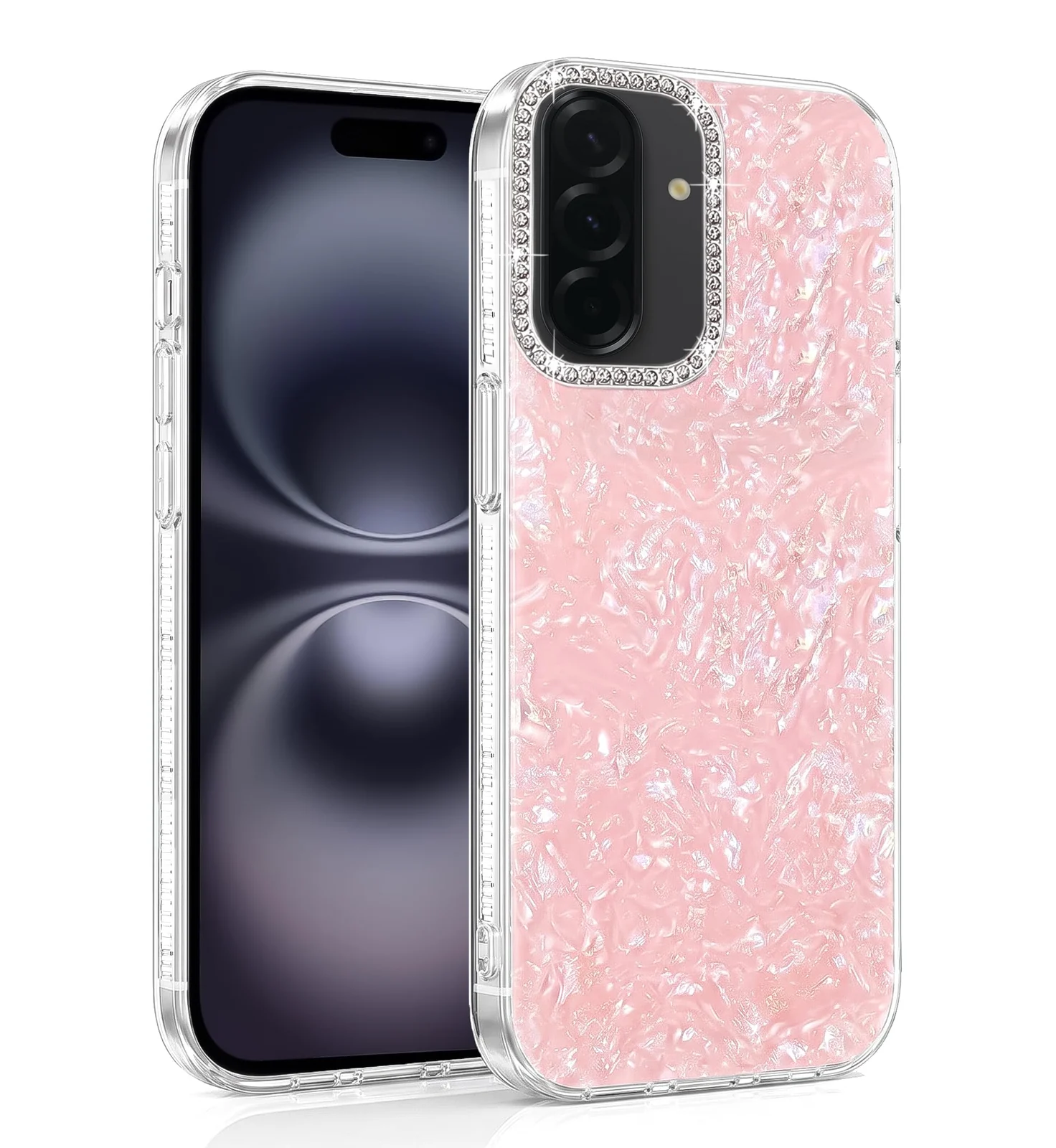 DL3 Mobilak Glitter Rhinestone Protective Case for Samsung Galaxy A57 5G with Shockproof Design - Pink