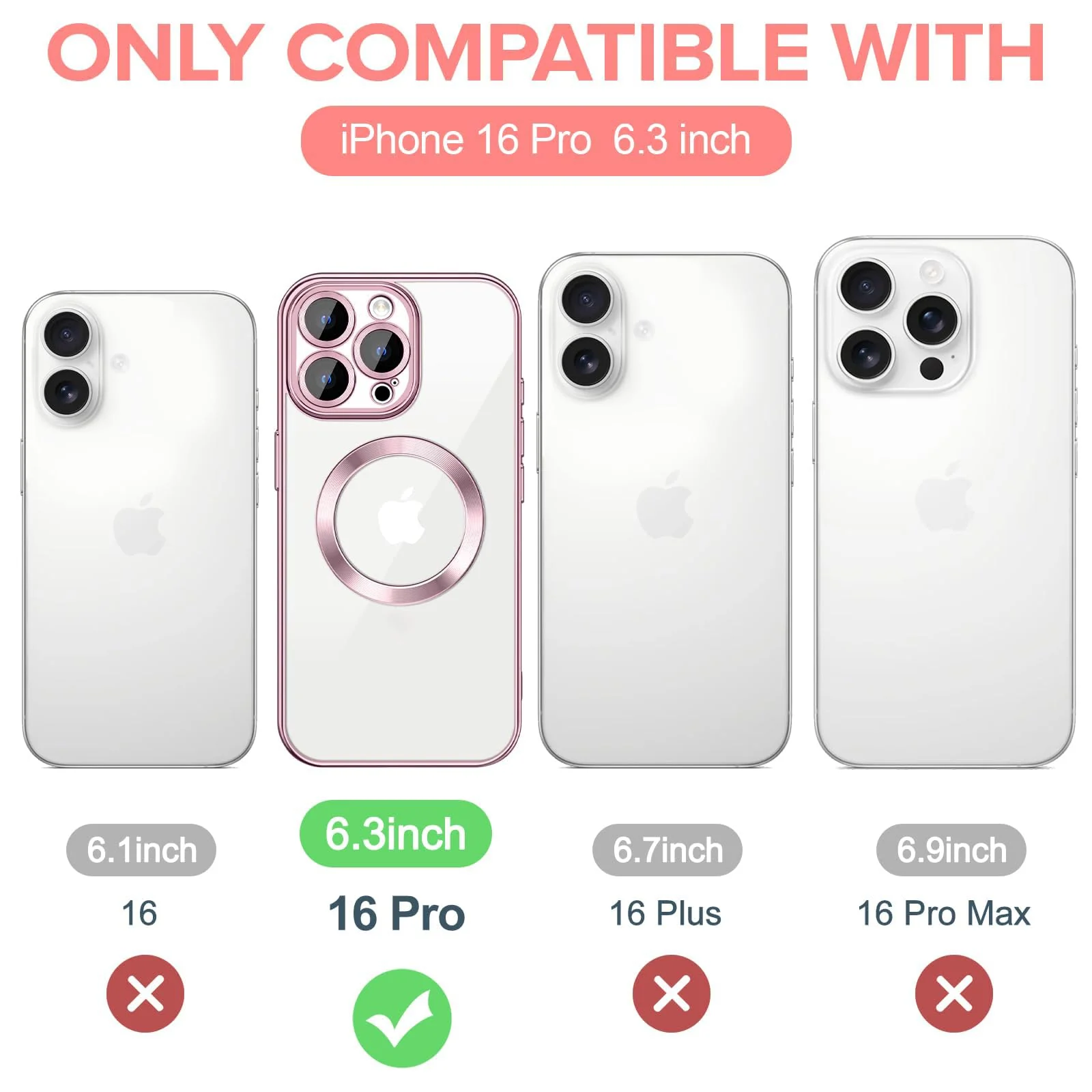 DL3 Mobilak Plated-Edge TPU Protective Case with Camera Protection for iPhone 16 Pro - Pink