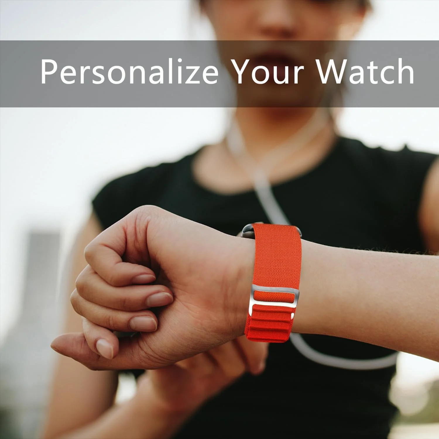 DL3 Mobilak Nylon Strap for Xiaomi Mi Band 9/Mi Band 8/Smart Band 8/Smart Band 9, Nylon Titanium G Hook Band, Upgraded Nylon Watch Band, Adjustable Replacement Strap for Xiaomi Band 8 | 9 - Orange