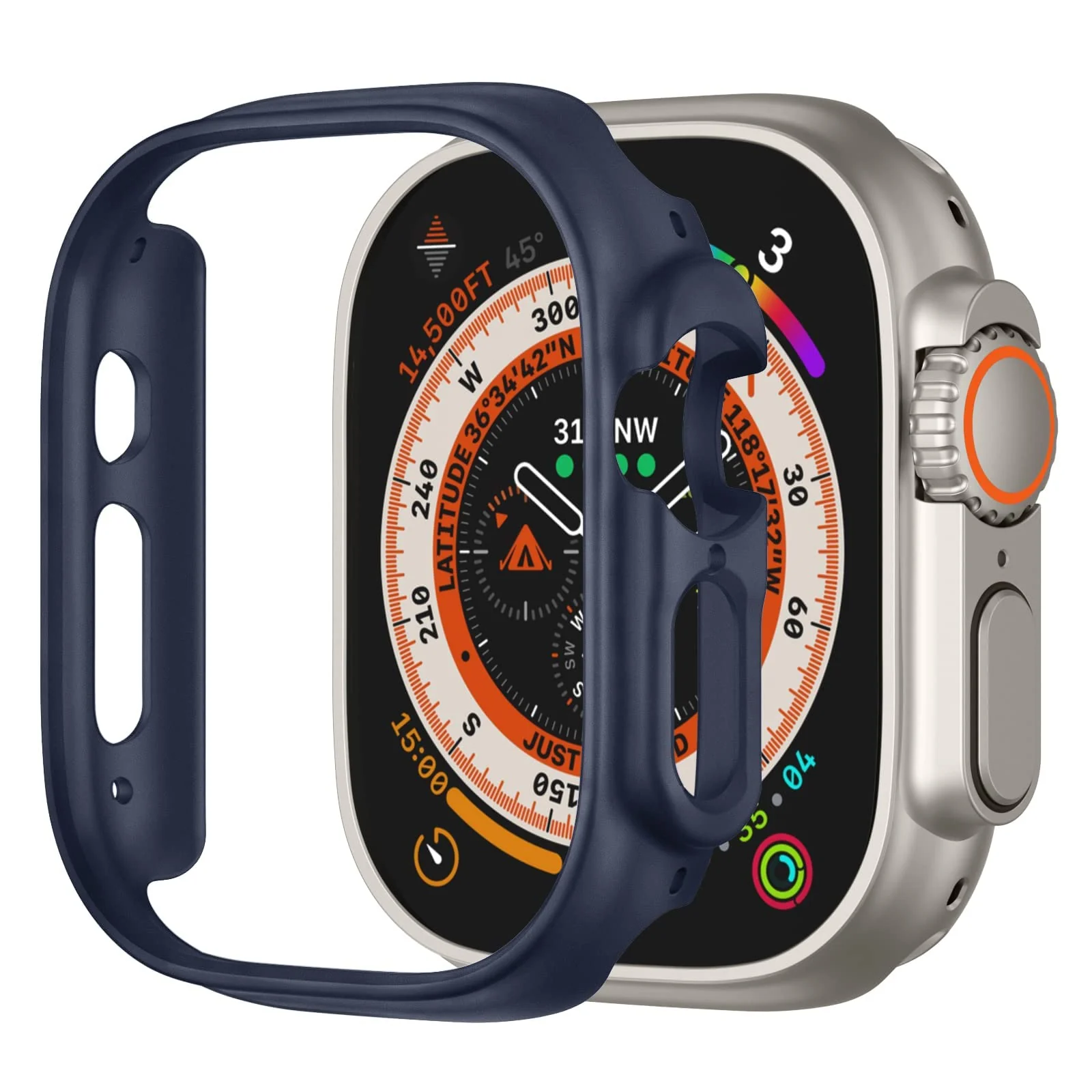 DL3 Mobilak Compatible For Apple Watch Ultra Case 49mm, Shockproof Ultra-Thin Hard PC Bumper Case All-Around Edge Protective Cover Frame[NO Screen Protector] for iWatch Accessories - Blue