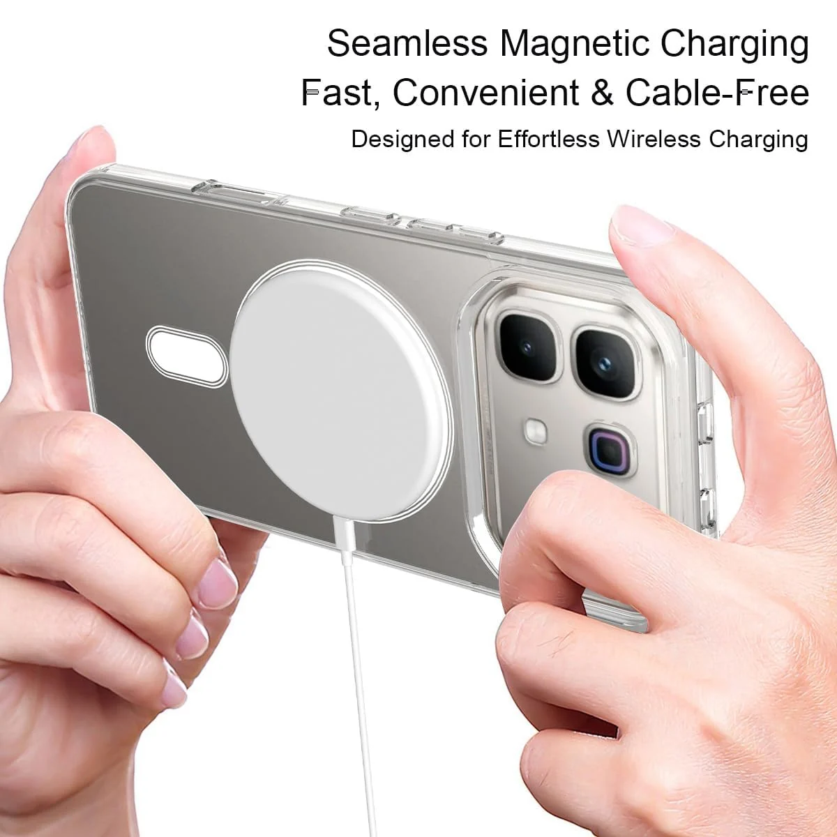 MOBIGON Slim Magnetic MagSafe-Compatible Phone Case for Infinix Note 60 Pro / Note 60, Clear