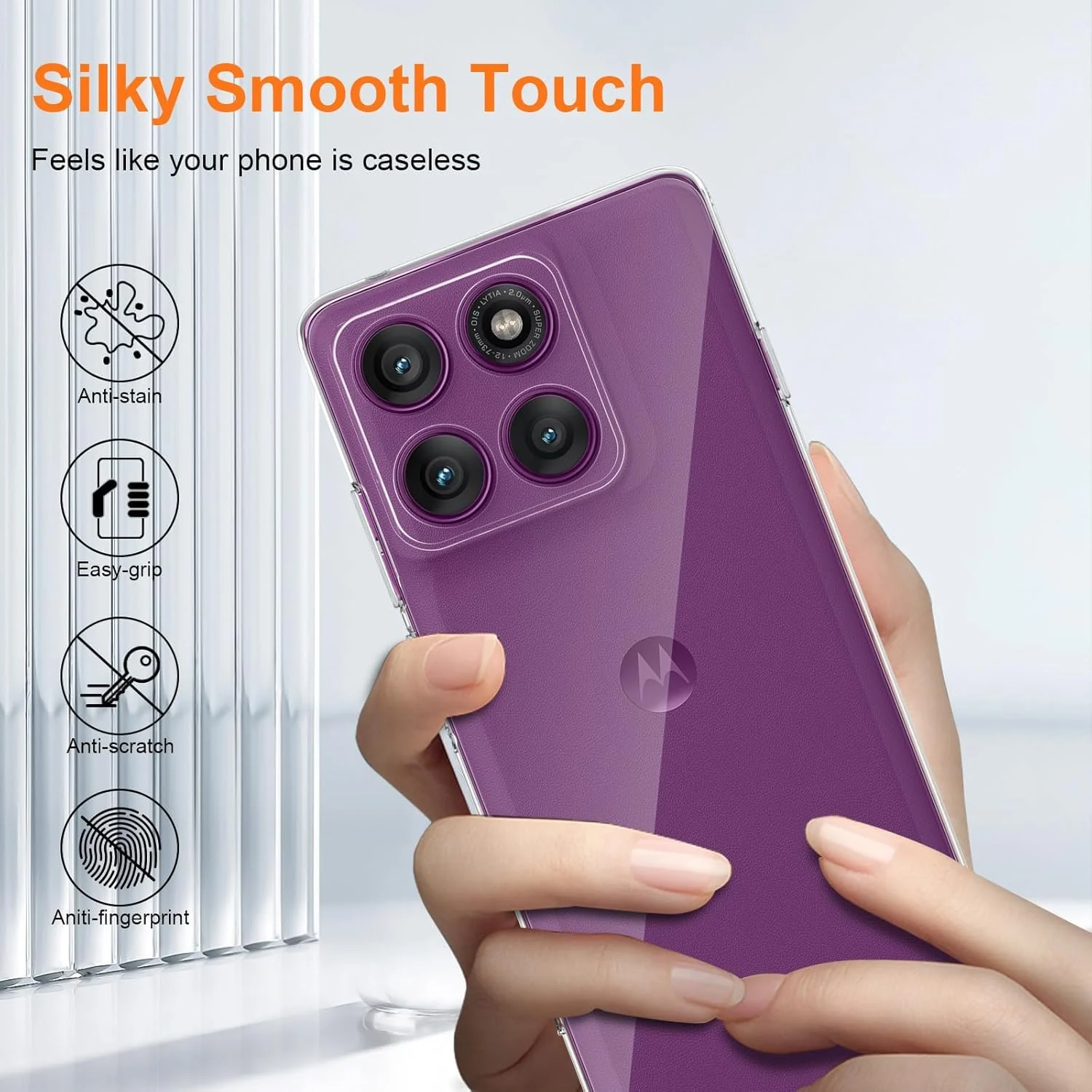 DL3 Mobilak Case Compatible with Motorola Moto Edge 60 Pro Case Crystal Soft TPU Gel Case Flexible Silicone Anti-Scratch TPU Cover - Clear
