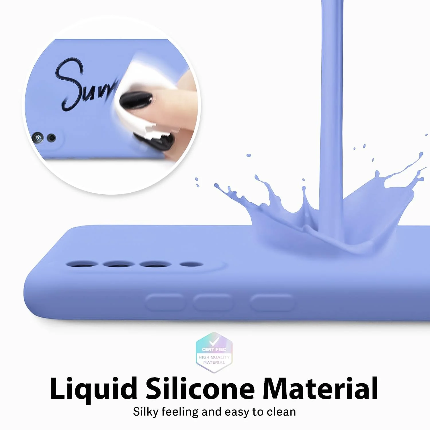 DL3 Mobilak Liquid Silicone Protective Case with Soft Microfiber Lining with Full Camera Protection for Xiaomi Mi 9 - Baby Blue