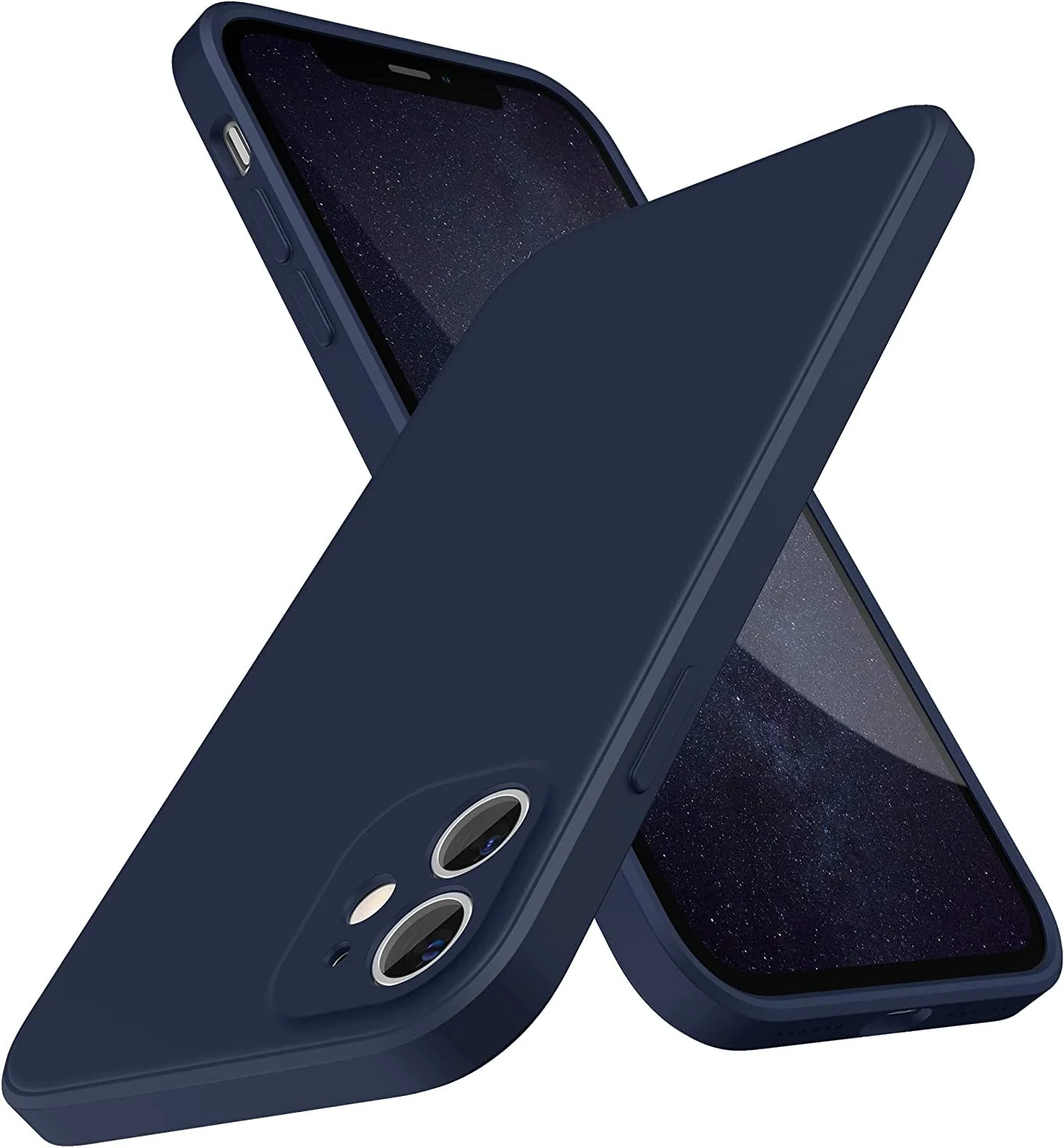 DL3 Mobilak Liquid Silicone Protective Case for iPhone 11 (6.1 Inch) with Camera Protection and Microfiber Lining - Dark Blue