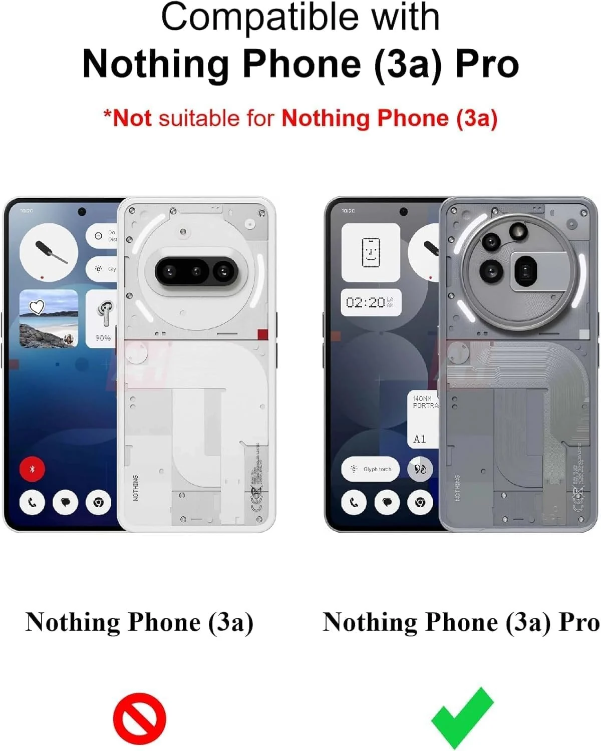 DL3 Mobilak Case Compatible with Nothing Phone 3A Pro, Cover Silicone TPU Gorilla Anti-shock Protector Camera Shockproof Corners - Clear