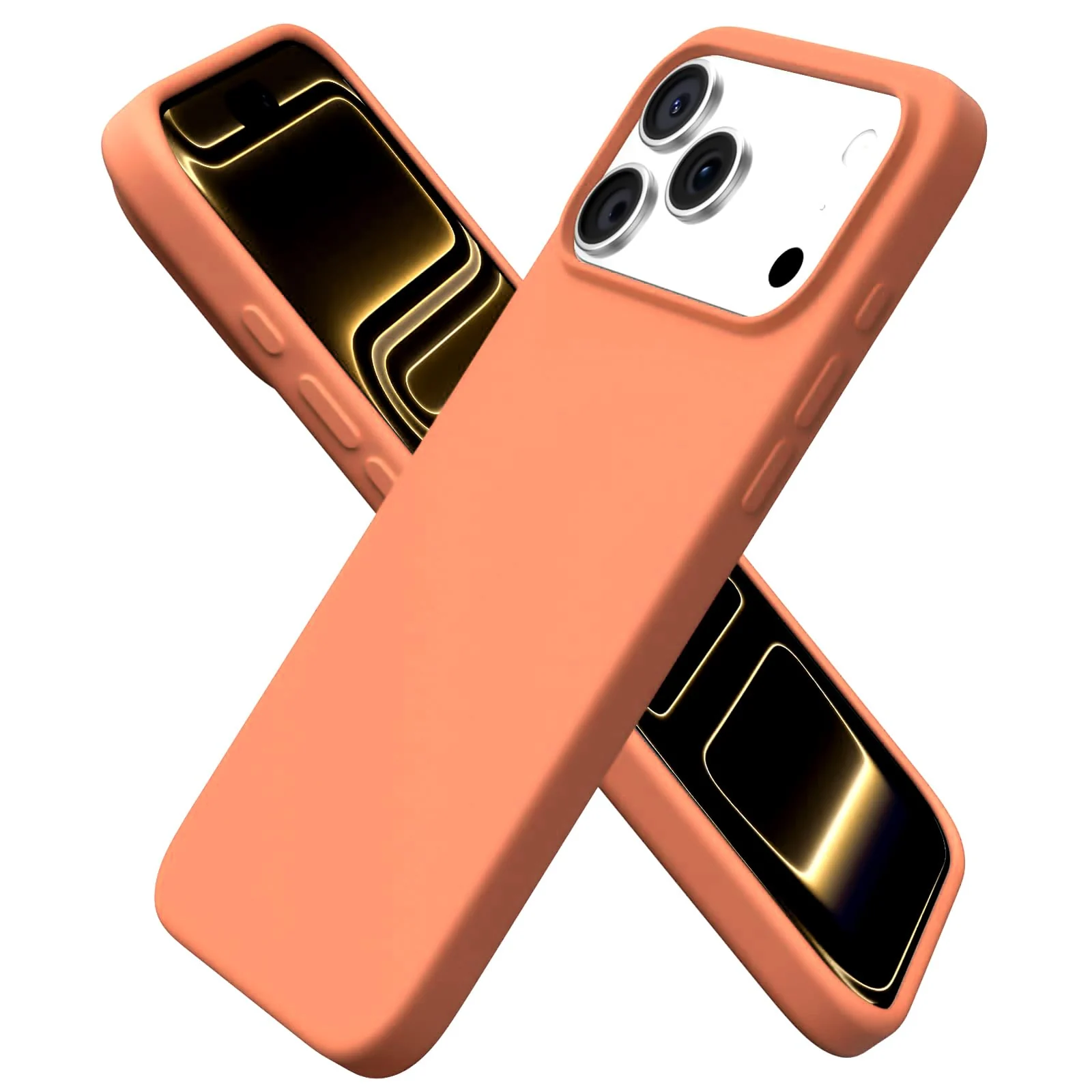 DL3 Mobilak Liquid Silicone Protective Case for iPhone 17 Pro Max 6.9-Inch with Microfiber Lining and Shockproof Design - Orange 2