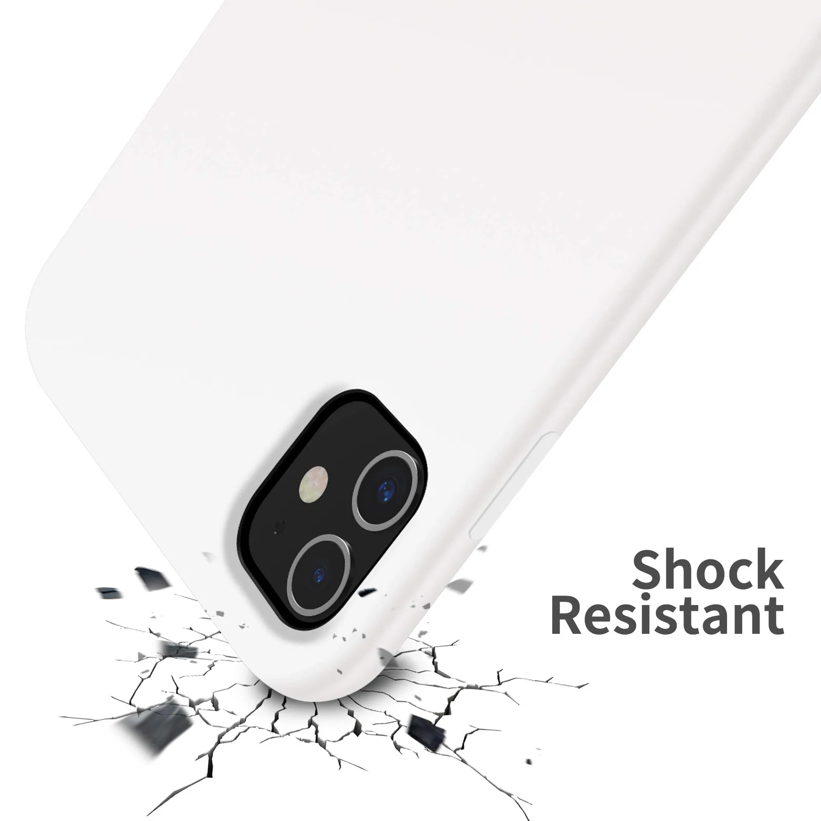 DL3 Mobilak Compatible with iPhone 11 (6.1 Inch) Case, Liquid Silicone Case, Full Body Protective Cover, Shockproof, Slim Phone Case, Anti-Scratch Soft Microfiber Lining - White