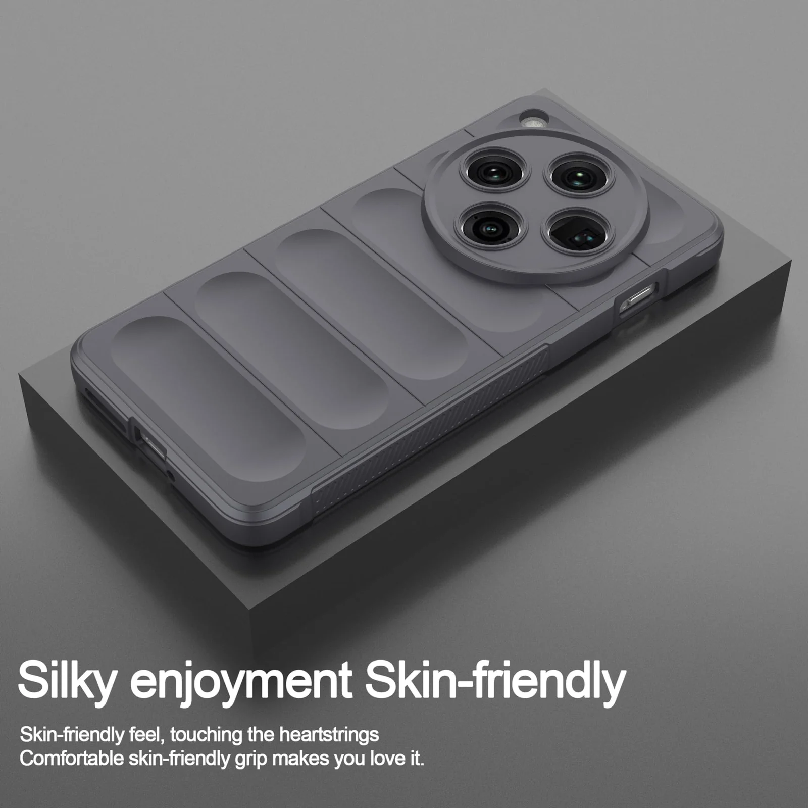 DL3 Mobilak Flexible Silicone and TPU Protective Case with Camera Protection for OPPO Find X8 Pro - Dark Gray