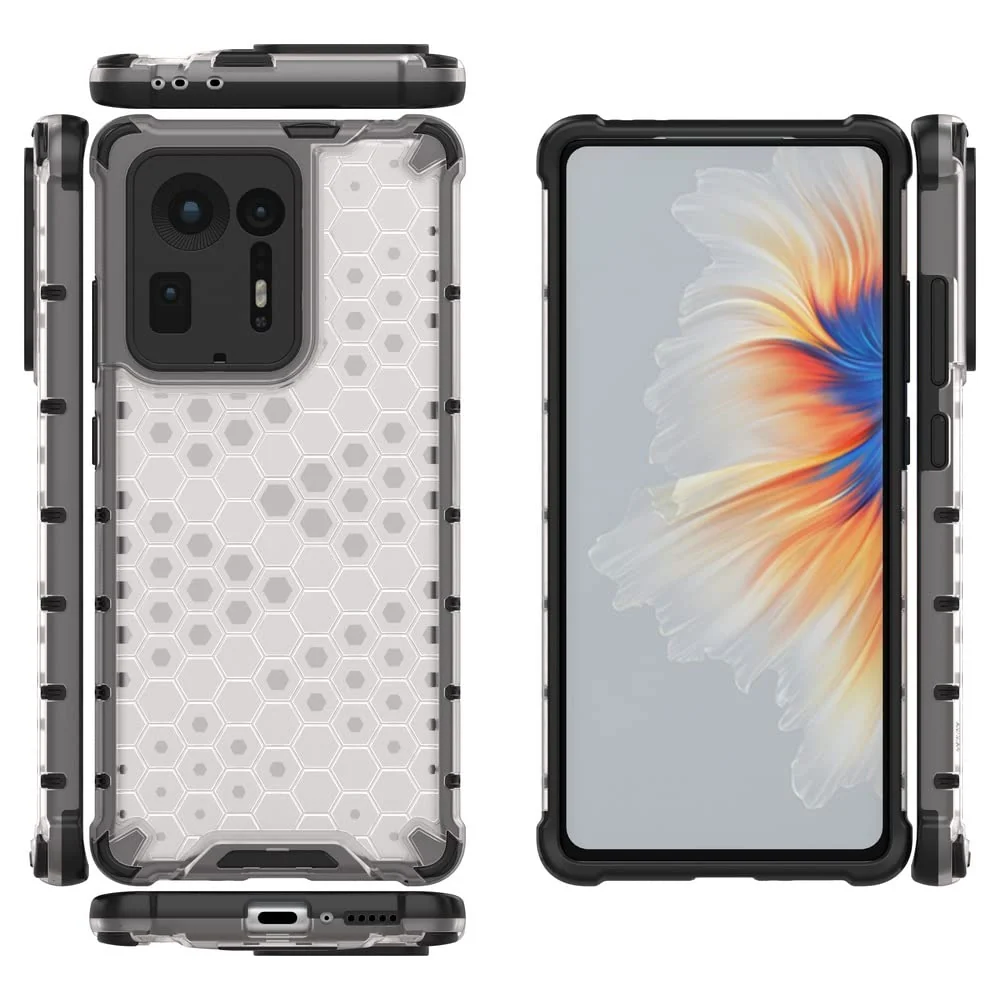 DL3 Mobilak Honeycomb Protective Case for Xiaomi Mi Mix 4, Shock-absorbing protection, Transparent design, Slim, lightweight profile - Clear