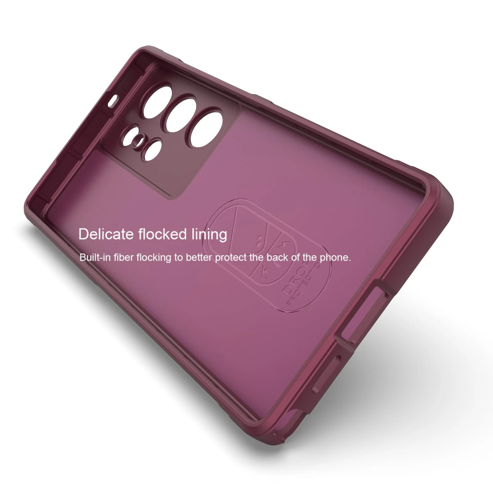 DL3 Mobilak Flexible Silicone and TPU Protective Case with Camera Protection for Samsung Galaxy S25 Ultra - Wine Red
