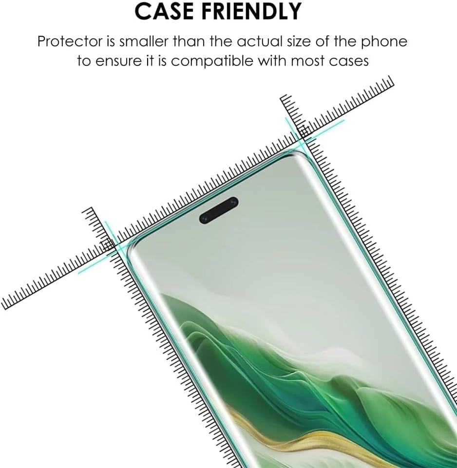 DL3 Mobilak Full Glass Screen Protector For Honor Magic 6 Pro UV Tempered Glass Full Glue Cover Screen Protector For Fingerprint Unlock Screen Glass Film - Clear