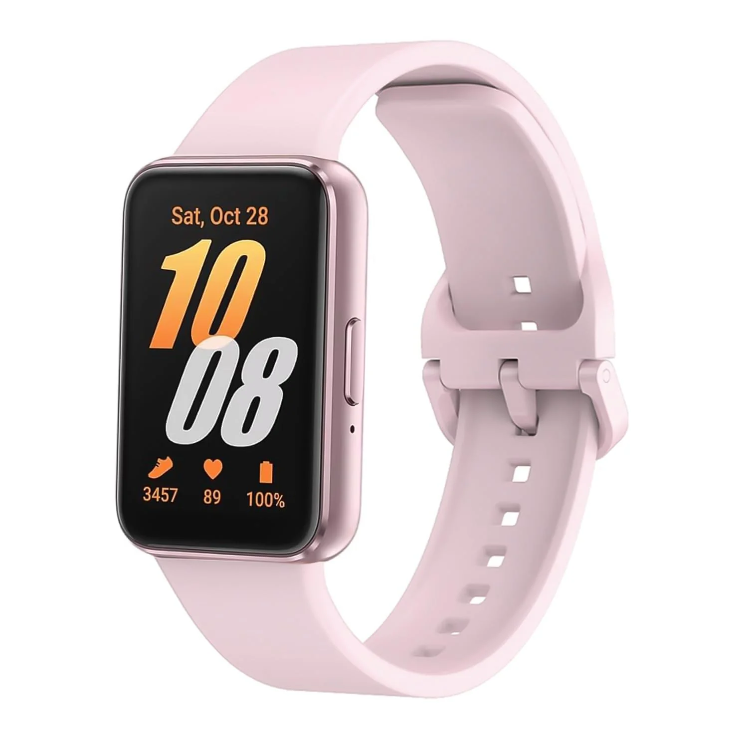DL3 MOBILAK Soft Silicone Sport Watch Strap for Samsung Galaxy Fit 3, Pink Sand