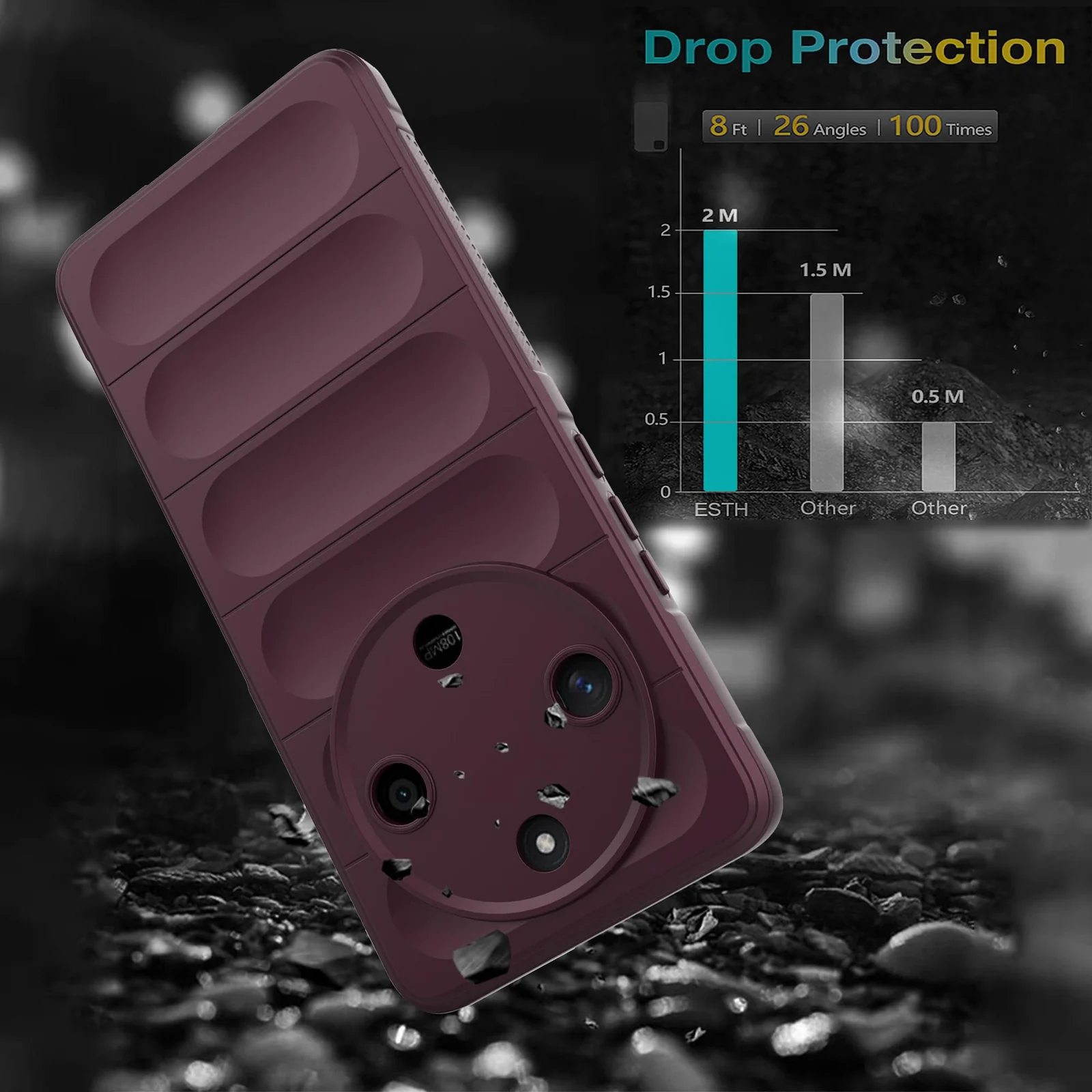 DL3 Mobilak Soft Silicone Protective Case for Honor X9b / Honor Magic 6 Lite 5G / Honor X50 with Camera Protection and Shockproof Design - Wine Red