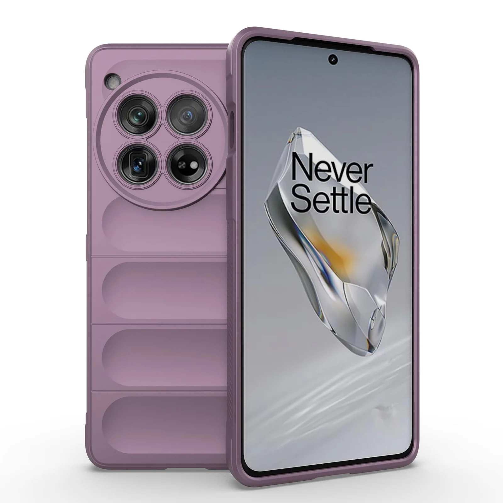 DL3 Mobilak Flexible Silicone and TPU Protective Case with Camera Protection for Oneplus 12R 5G / Oneplus Ace 3 - Purple