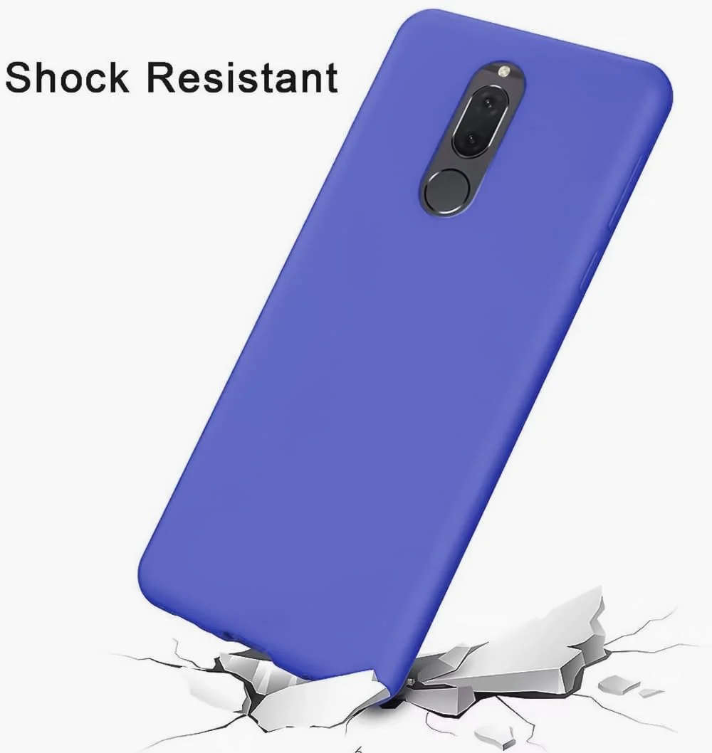 DL3 Mobilak Huawei Mate 10 Lite Case, Soft Flexible Silicone Gel Rubber Bumper Cover, Full Body Shockproof Protective Phone Case - Light Blue