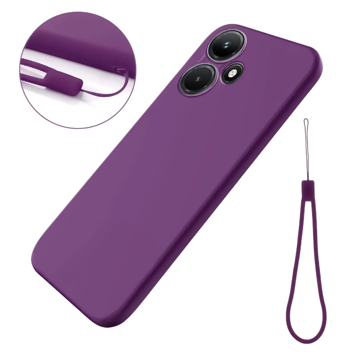 DL3 Mobilak Liquid Silicone Protective Case with Soft Microfiber Lining with Full Camera Protection for Infinix Hot 30i - Violet