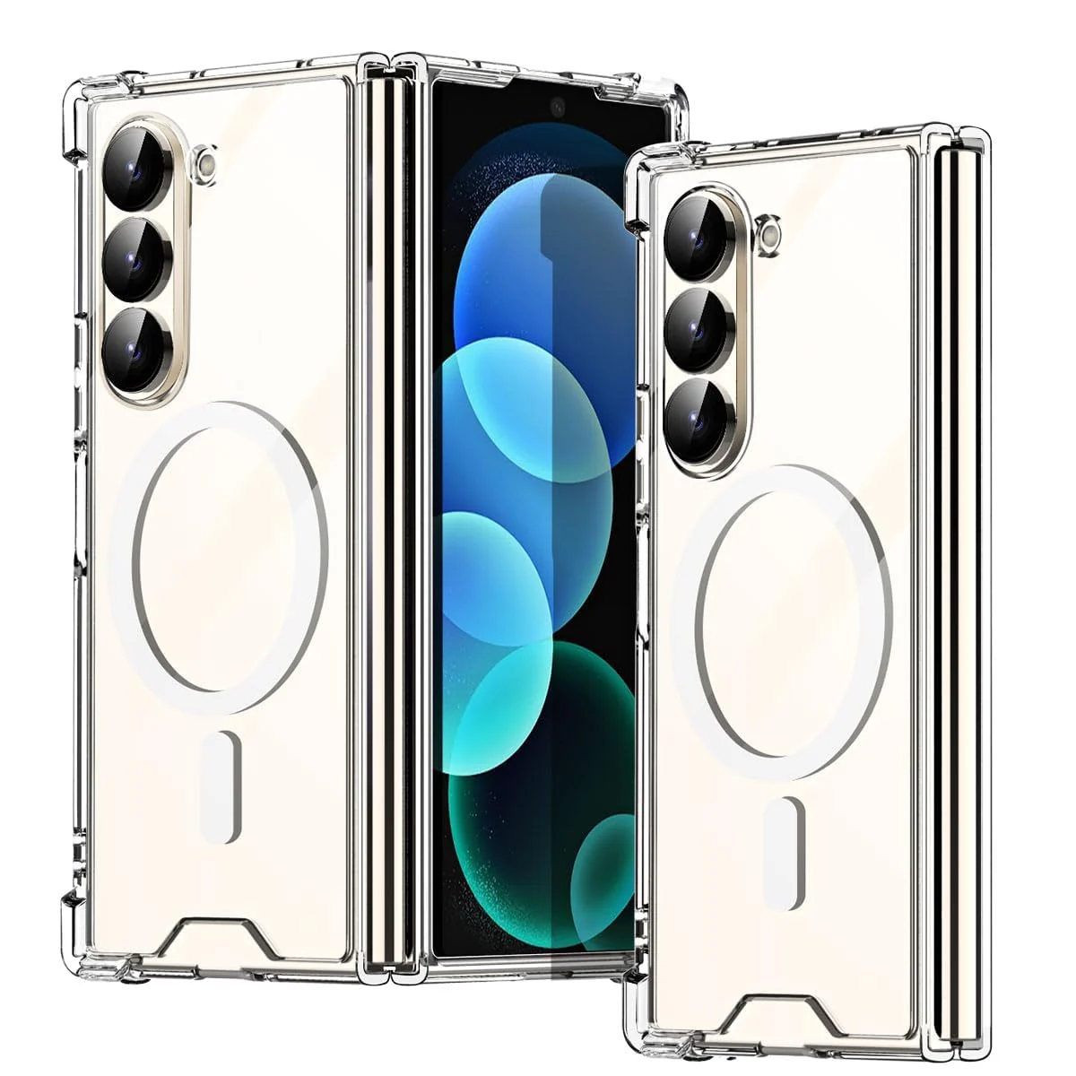 DL3 Mobilak for Case for Samsung Galaxy Z Fold 6 (2024), Magnetic Case for MagSafe, Anti Yellowing Hard PC Back Slim Shockproof Anti-Scratch Phone Case Cover for Samsung Z Fold 6 - Clear