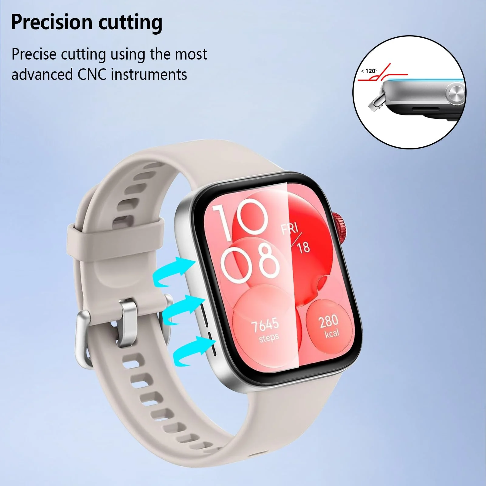 DL3 Mobilak Screen Protector For Huawei Watch Fit 3, 3D Curved Soft Edge Protective Film [Anti-Scratch] [Bubble Free] [Ultra Shatterproof] [High Sensitive] (Not Glass) For Huawei Watch Fit3 - Black