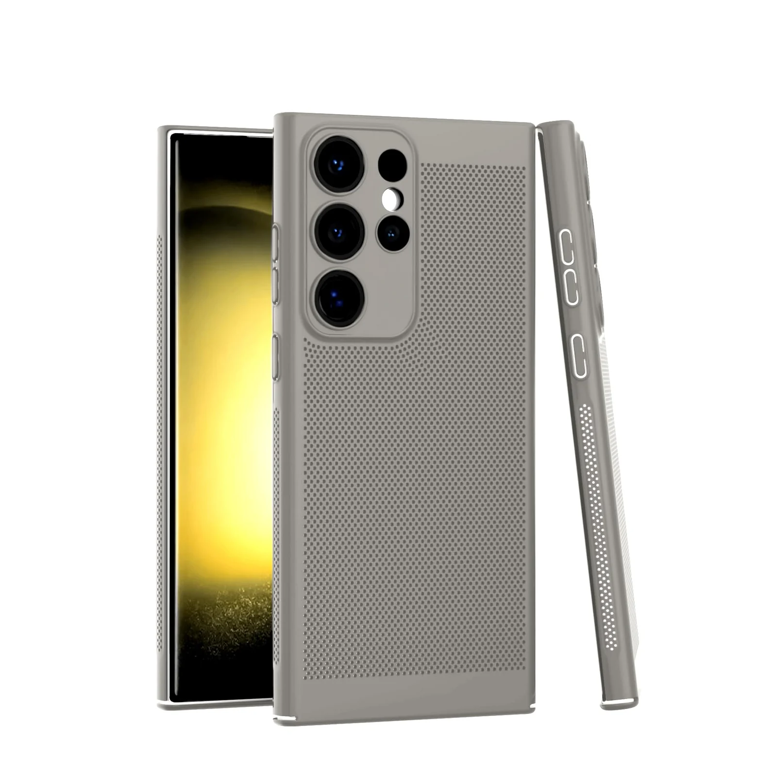 DL3 Mobilak PC Protective Case for Samsung Galaxy S23 Ultra with Camera Protection and Shockproof Design - Gray